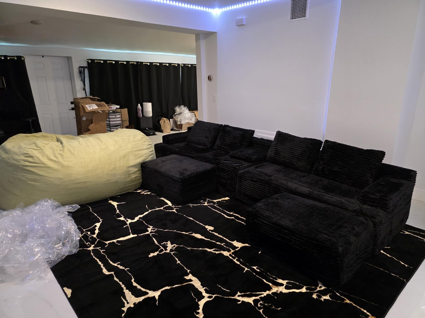 Right Facing Boneless Modular Sectional Sofa Cloud Couch with Deep Seat and Ottoman, Convertible U-Shaped Sectional Couch, No Assembly Required Floor Lounge Couch for Living Room customer photo 1