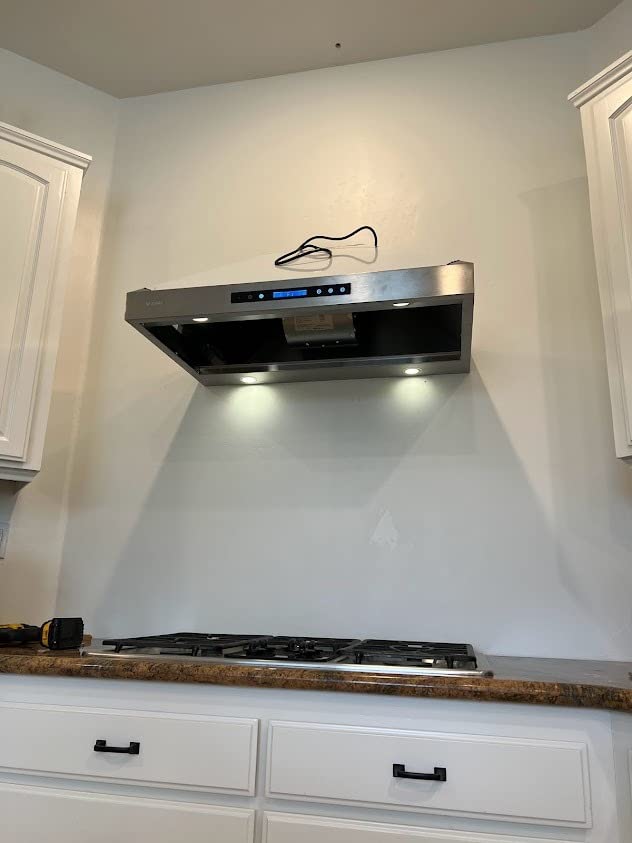 EKON 36 Inch Wall Mount Range Hood, 900 CFM Stainless Steel Kitchen Chimney Vent Hood, Ducted/Ductless Convertible, 4-Speed Touch & Remote Control, Dishwasher-Safe Filters (NAP02-36) customer photo 1