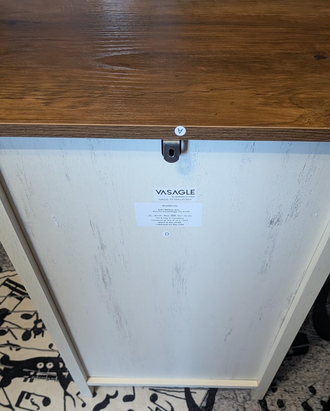 VASAGLE File Cabinet, 2-Drawer Filing Cabinet for Home Office, Modern Farmhouse, Adjustable Hanging Rail for A4 Letter Files, Printer Stand, Study Bedroom, Rustic White and Honey Brown customer photo 2