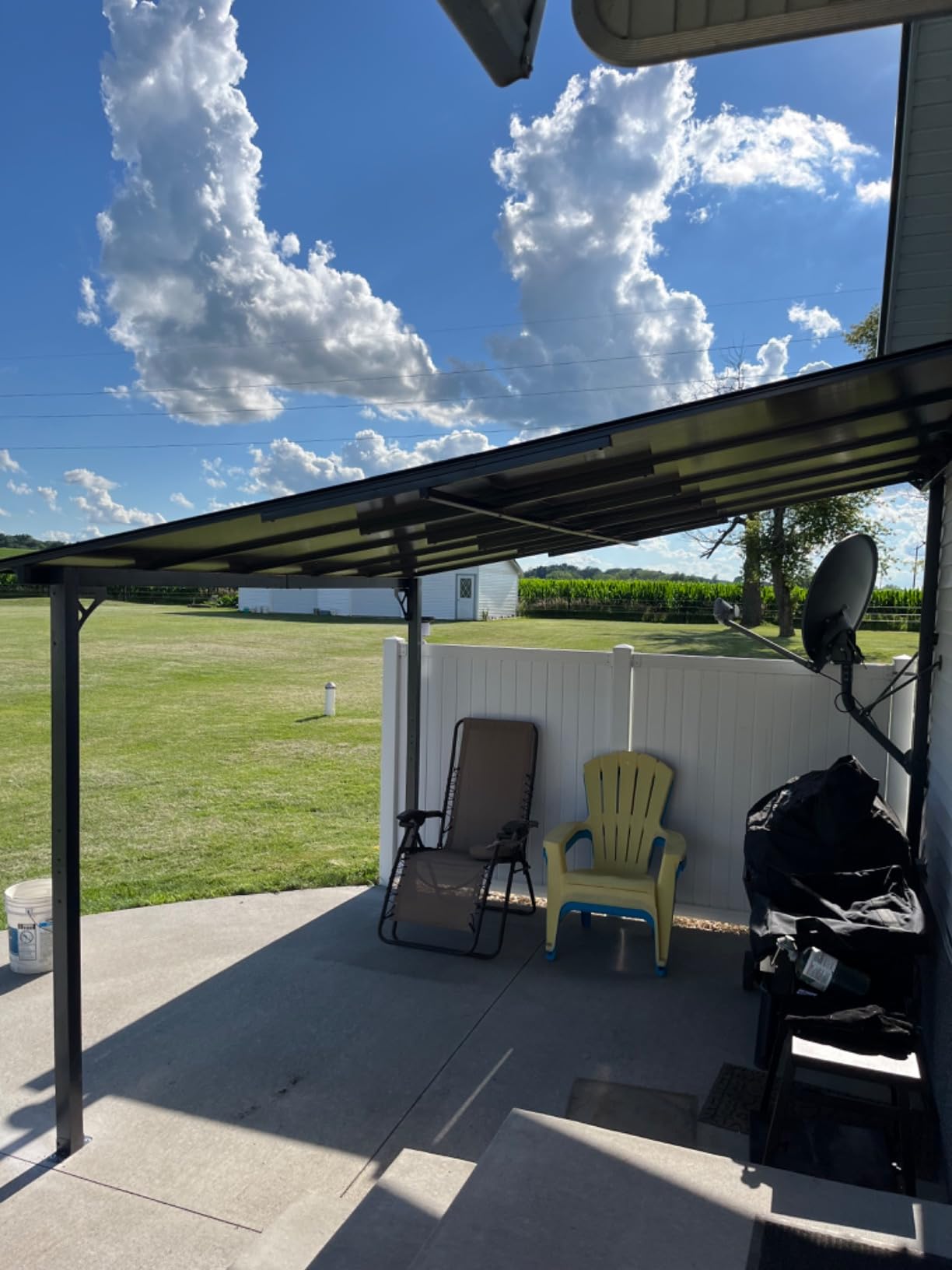 Aoxun 14' x 10' Gazebo, Freestanding Pergola with Roof, Heavy Duty Outdoor Pergolas for Patios, Hard Top Metal Wall-Mounted Pergola, 4.72
