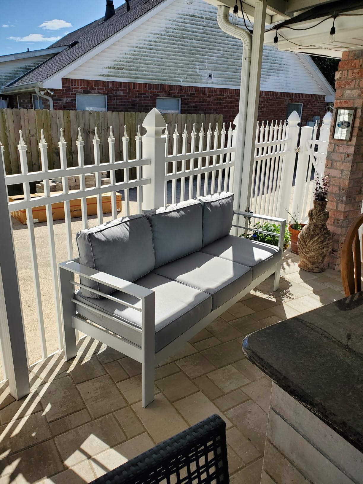 Solaste 7-Seaters Aluminum Outdoor Patio Furniture Set, Patio Sectional with 5
