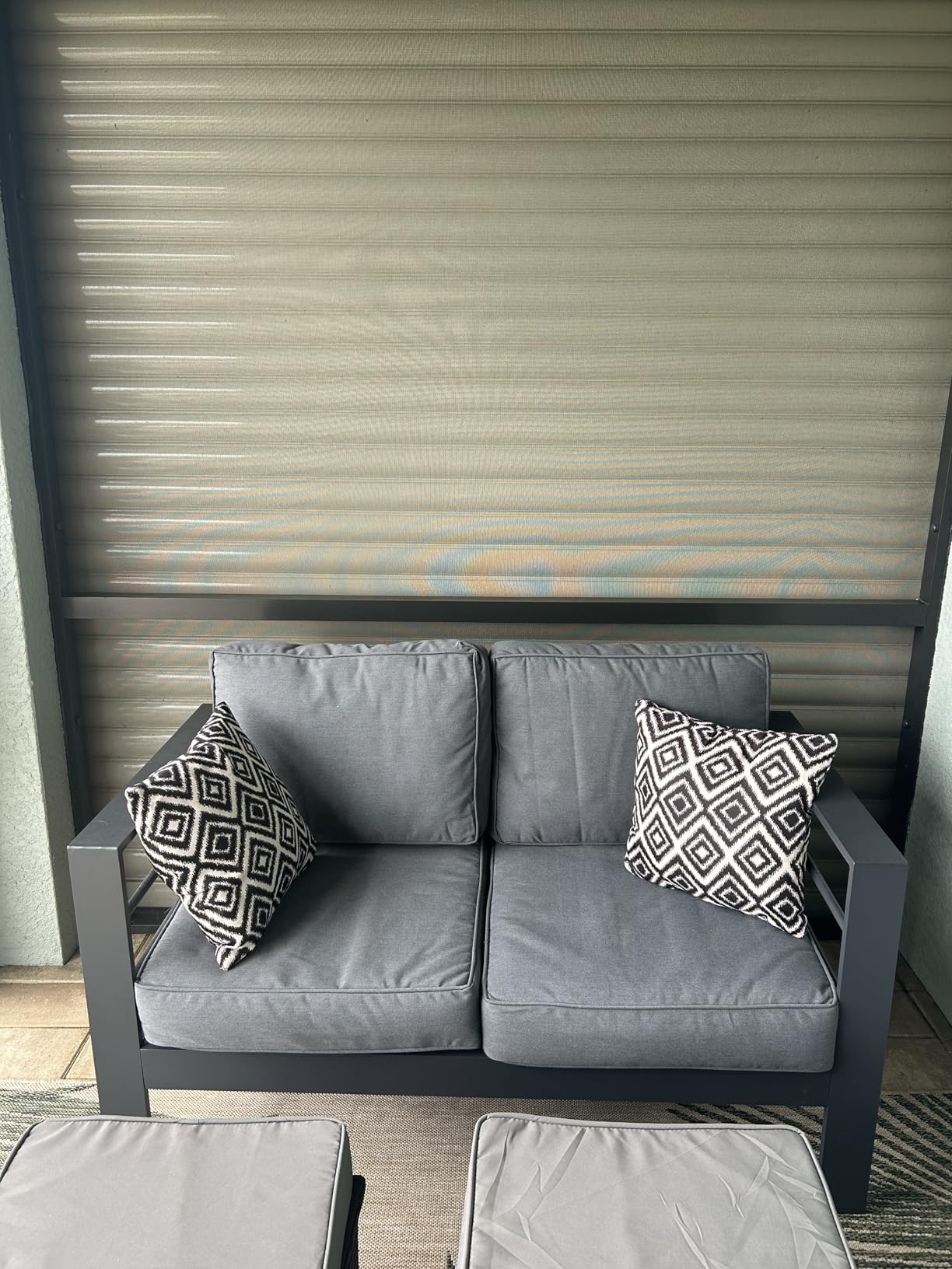 Solaste 7-Seaters Aluminum Outdoor Patio Furniture Set, Patio Sectional with 5