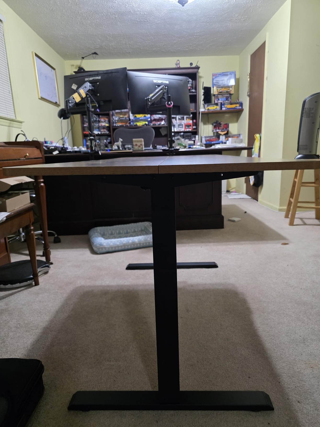 HUANUO 48 x 24 Inch Electric Standing Desk, Height Adjustable Computer Gaming Desk with 4 Memory Presets, Home Office Sit Stand Desk with Hooks & Cable Management, Black customer photo 1