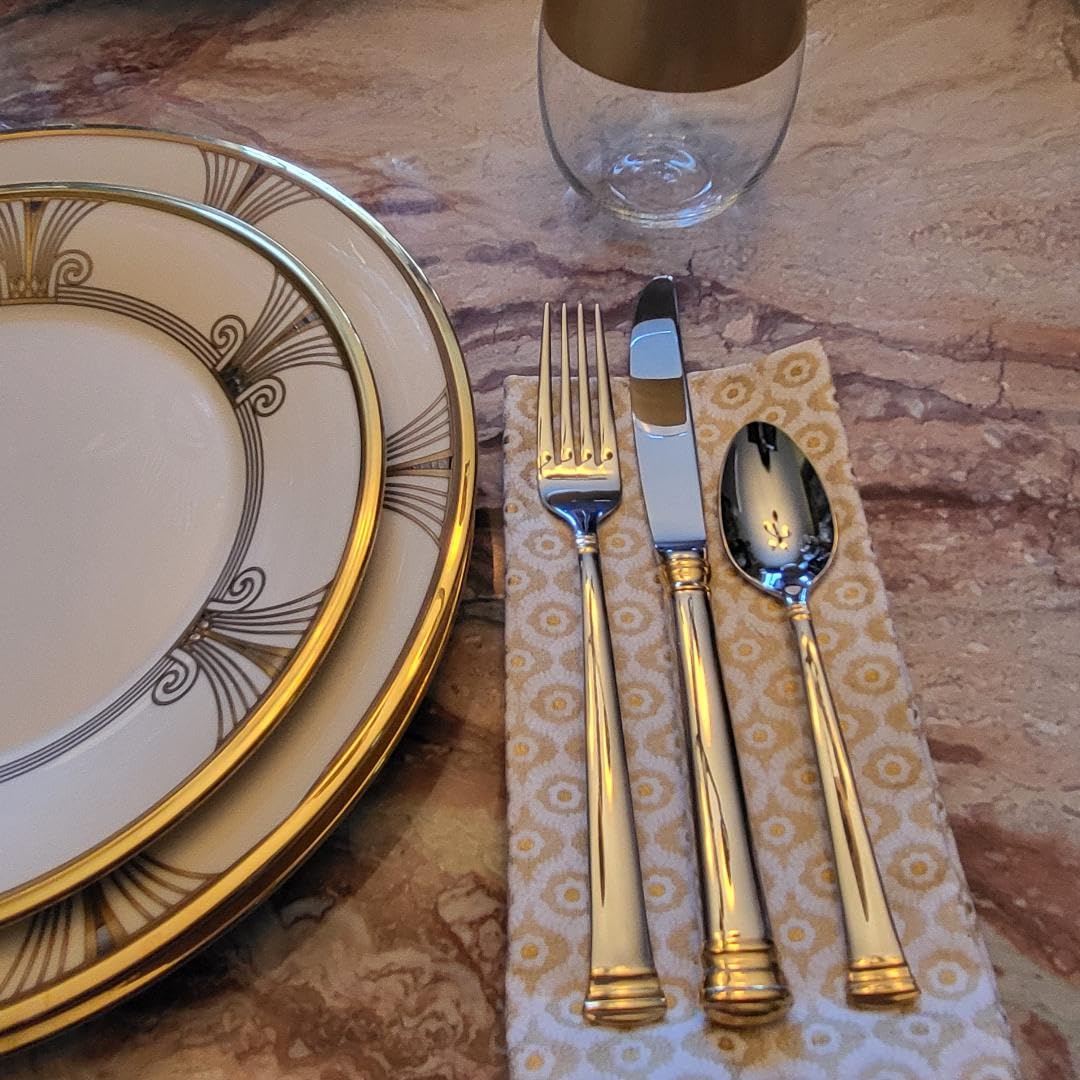 Lenox Eternal Gold Flatware 5-Piece Place Setting, Service for 1, Stainless Steel customer photo 1