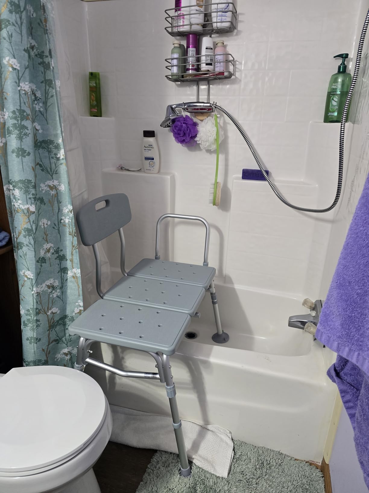 Drive Medical Tub Transfer Bench for Bathtub - Safer, Independent Bathing Aid - Height Adjustable Bench - Sturdy Aluminum Construction - Comfortable Backrest Support - 350 Lb Capacity customer photo 2