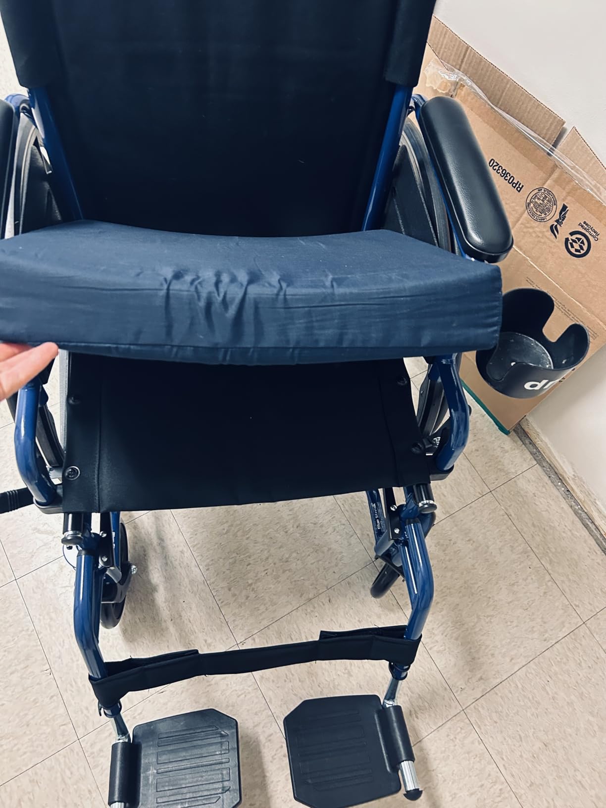 Drive Medical Blue Streak Lightweight Wheelchair - Portable Folding Mobility Aid - Swing-Away Footrests - Desk Arms - Durable Steel Frame - Easy Transport & Storage - 18-Inch Seat customer photo 2
