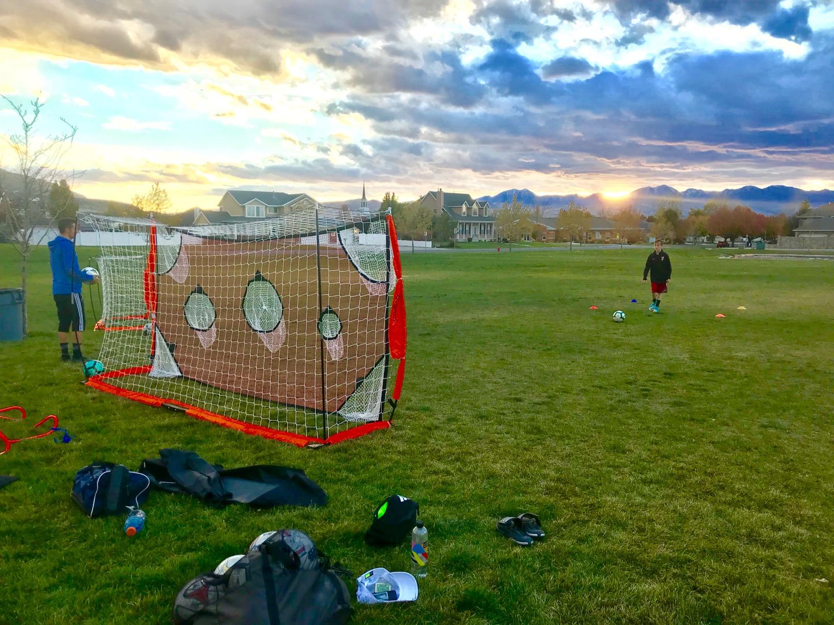 Bownet Portable Soccer Goal with Bow Poles & EAS Net - USSF Regulation Training Goal, Indoor & Outdoor, Steel Frame, Fast Setup, Ground Stakes & Carry Bag Included customer photo 2