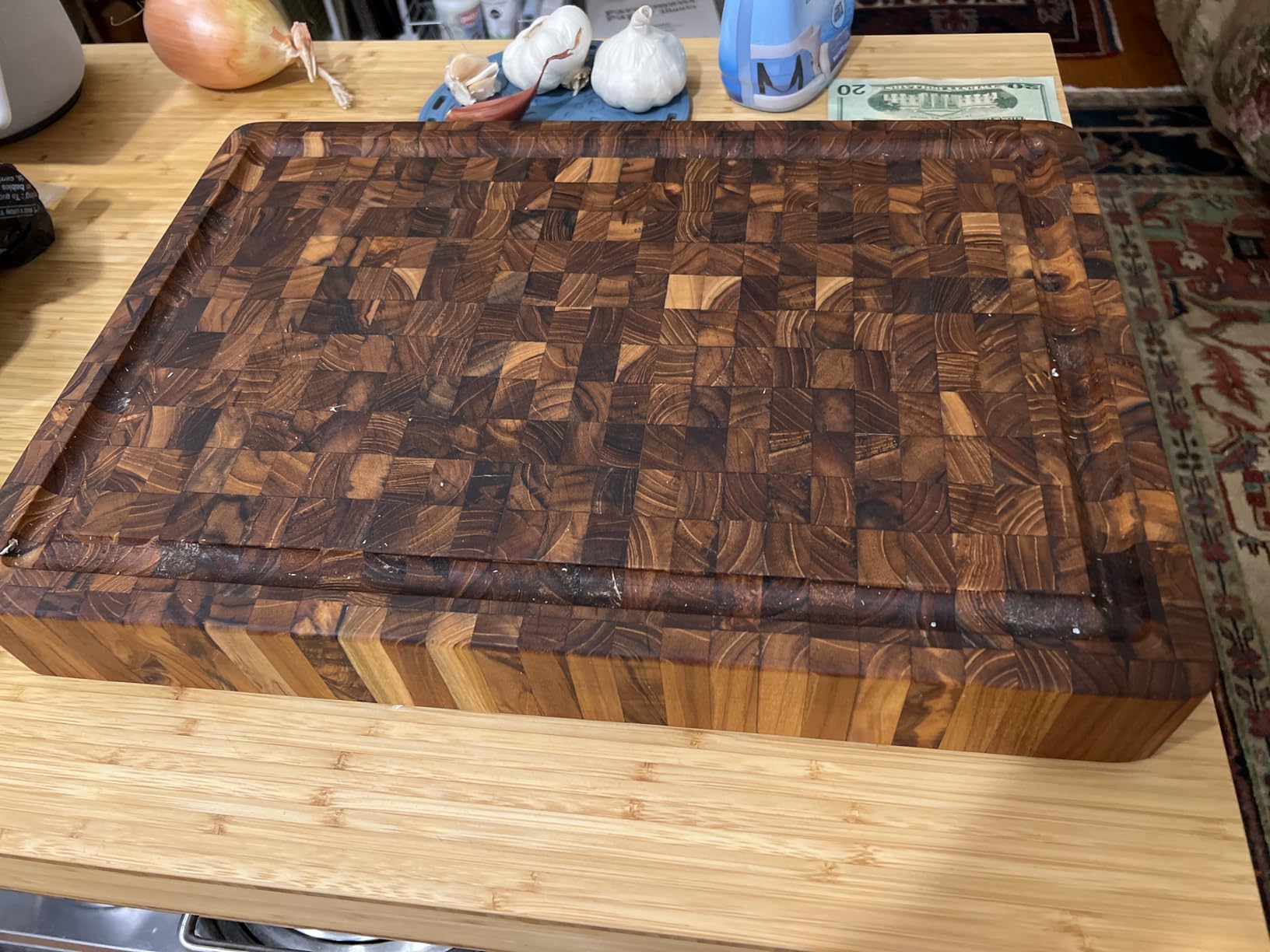 Teakhaus Butcher Block Carving Board - Medium Thick Cutting Board with Juice Groove - Holiday Gift Ideas for Men and Women - Gift-Ready End Grain Wood, Knife Friendly - FSC Certified customer photo 2