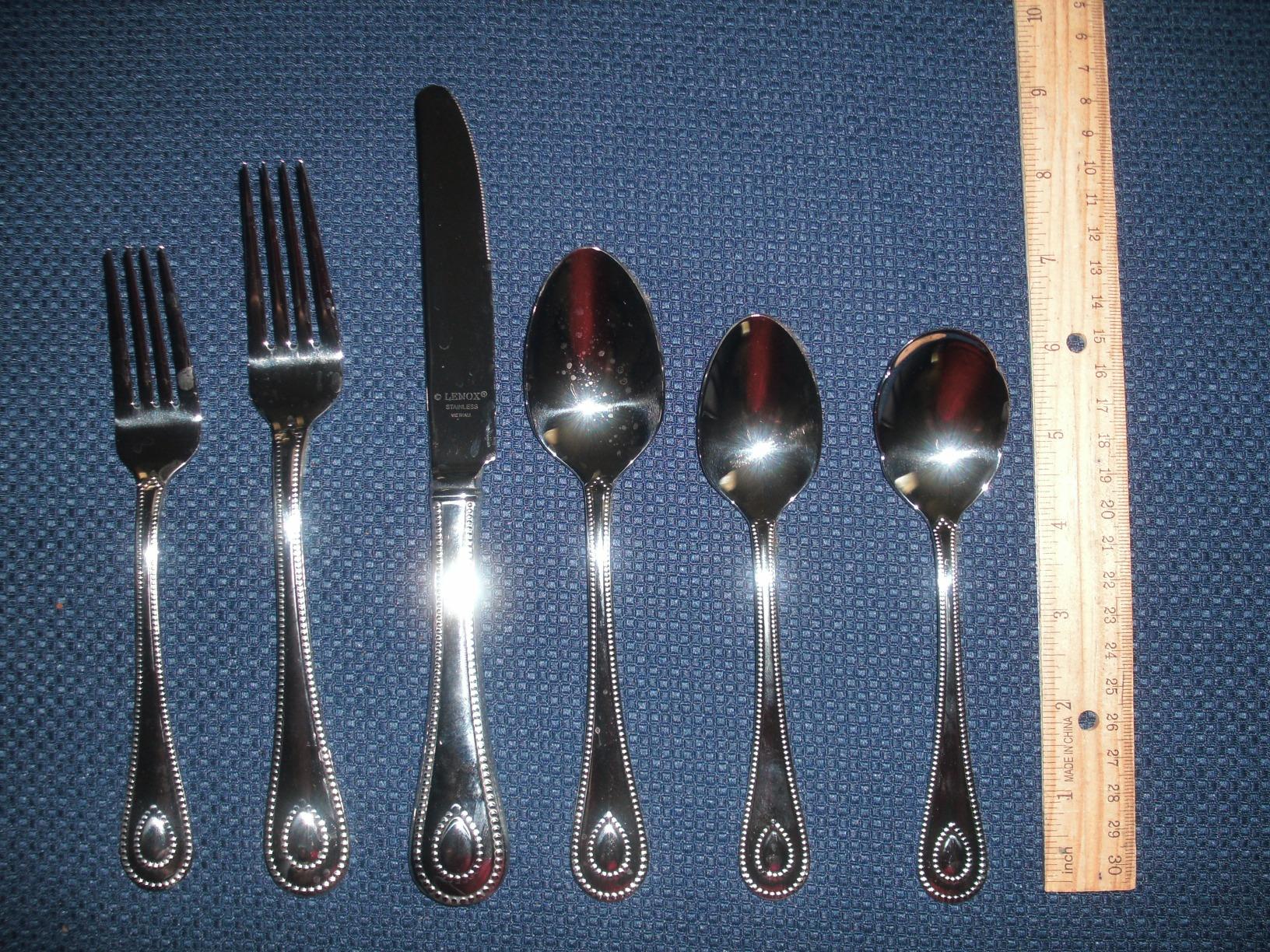 Lenox Silverware Set For 12, French Perle 65-Piece Flatware Set with Serving Utensils, Service For 12, Elegant 18/10 Stainless Steel Utensils with Beading, Knives Spoons & Forks (Silver, 65 Piece) customer photo 1