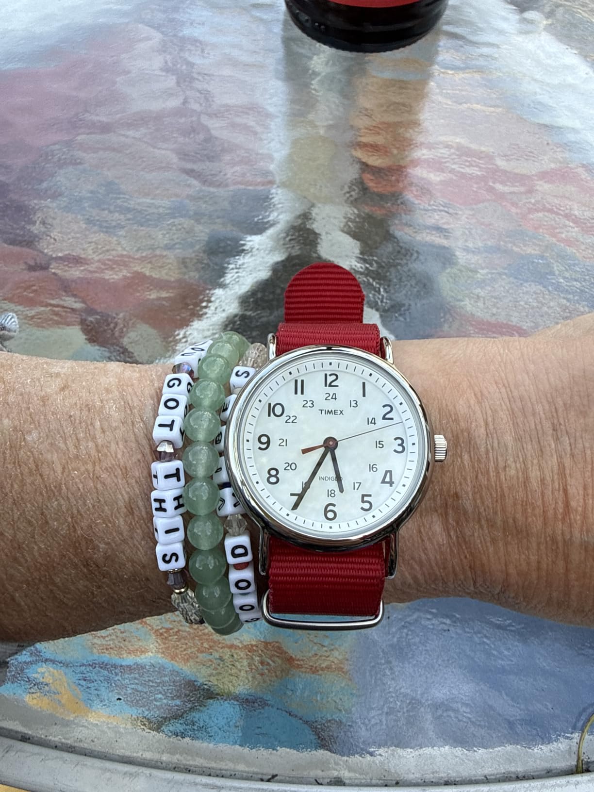Timex Weekender 38mm Unisex Analog Watch - INDIGLO Backlight, Nylon Strap, 24 Hour Time customer photo 2
