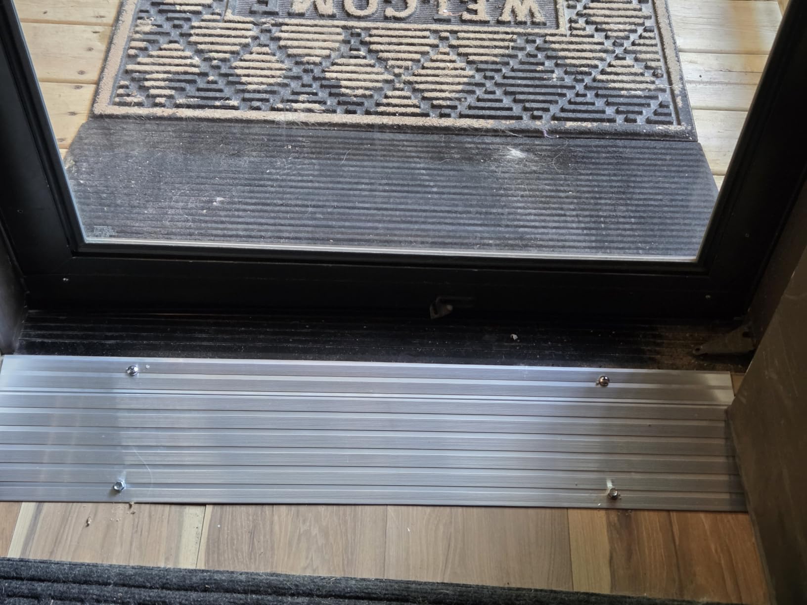 EZ-ACCESS - Threshold Ramps for Doorways - Portable Wheelchair Ramp for Home Steps, Aluminum Door Threshold Sliding Doors, and Wheelchair Access - Adjustable Modular Transitions, 1.5