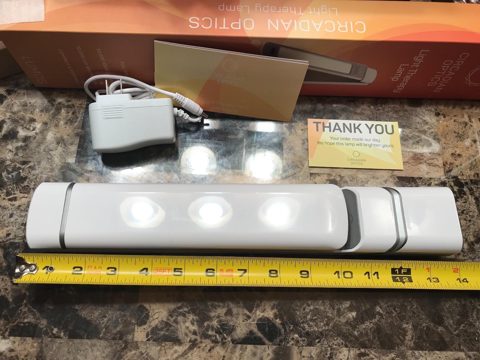 Circadian Optics Lumos 10,000 Lux Light Therapy Lamp | Seen On Shark Tank | Sun Lamp For Seasonal Blues | Ultra Bright White Light Therapy | UV-Free | Full-Spectrum | Adjustable Panel customer photo 1
