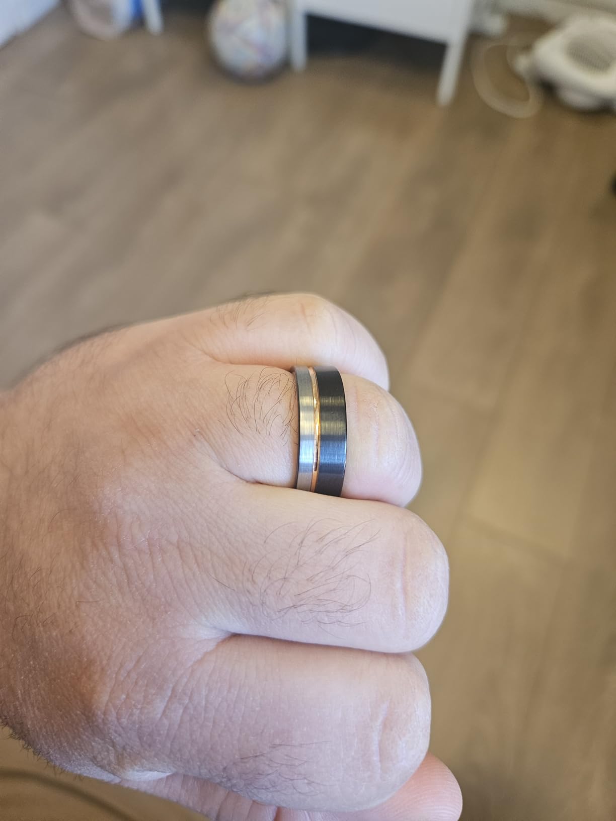 King Will Mens Tungsten Carbide Wedding Band with Groove Design, 6/7/8mm Width, Brushed/Polished Finish Men's Rings Comfort Fit customer photo 2