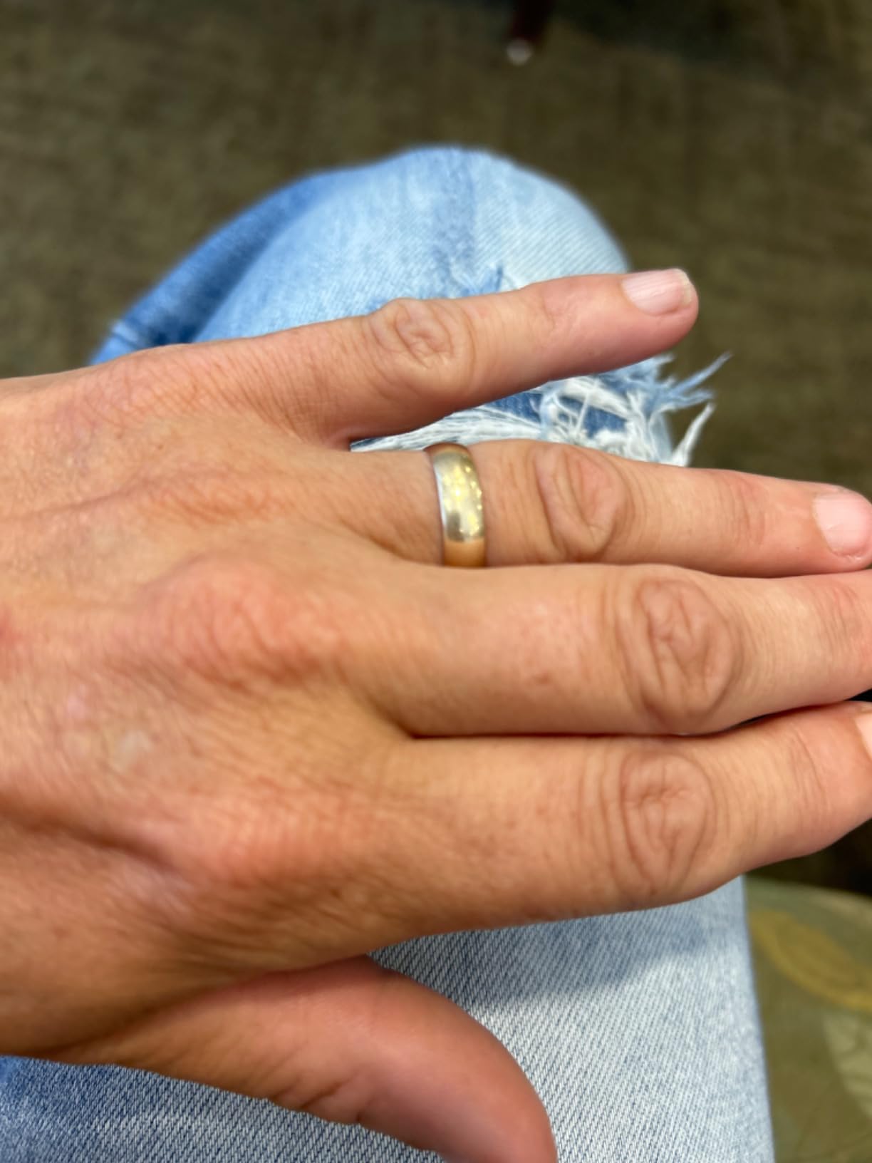 10K or 14K Gold 5mm Low Domed Wedding Band, Yellow Gold or White Gold, Classic Fit Size 7-14 customer photo 2