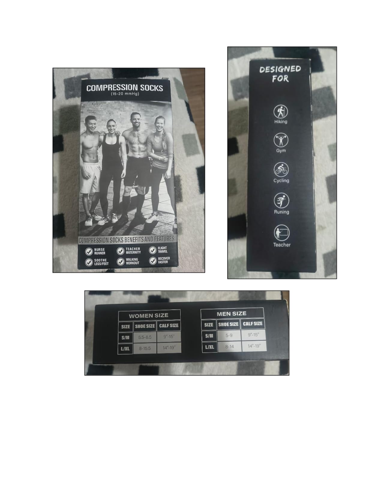 Compression Socks for Women & Men Circulation (3 Pairs) 15-20 mmHg is Best Support for Athletic Running Cycling customer photo 2