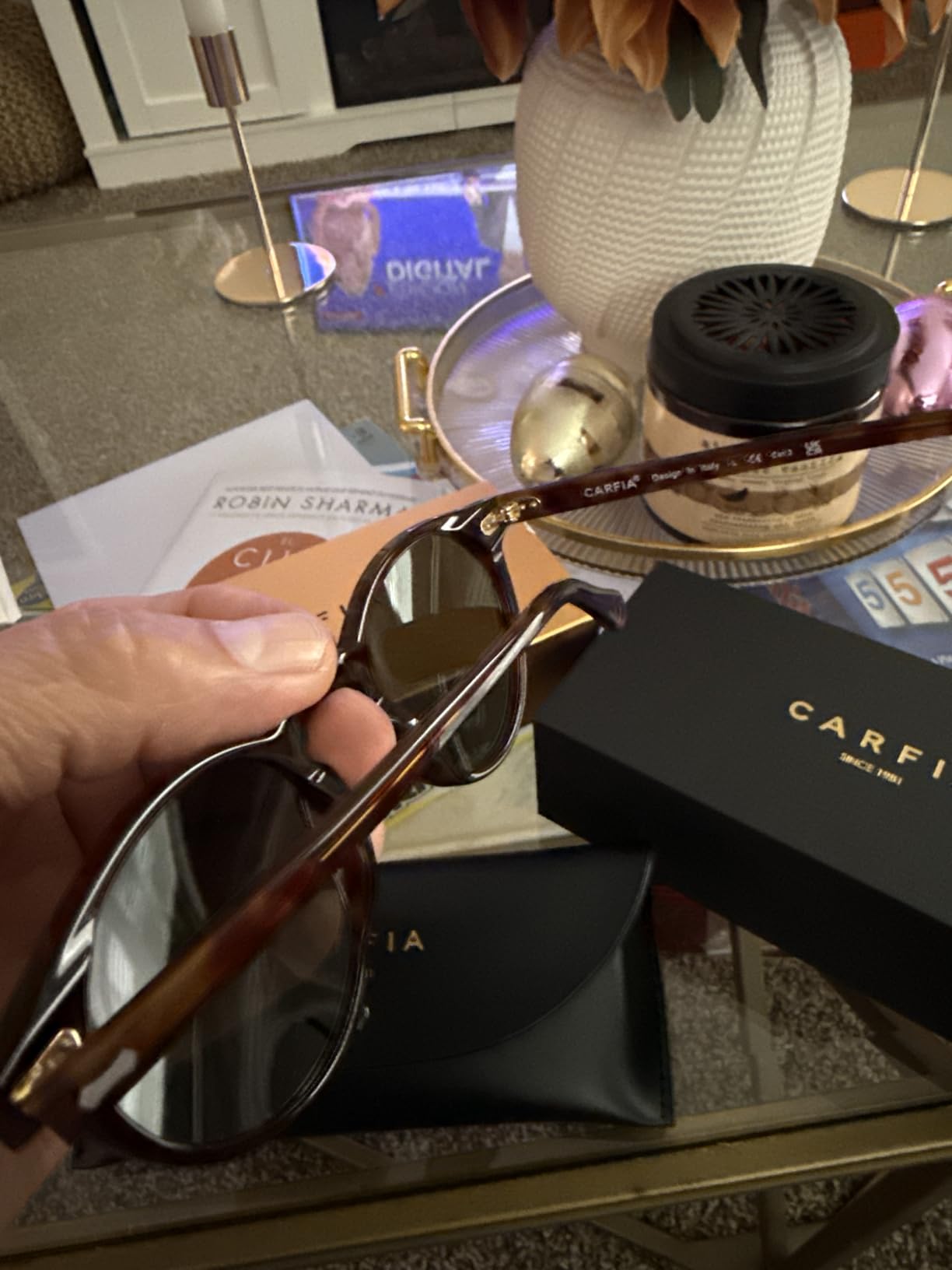 Retro Polarized Sunglasses for Men UV400 Protection Handmade Acetate Round Frame CA5288L customer photo 1