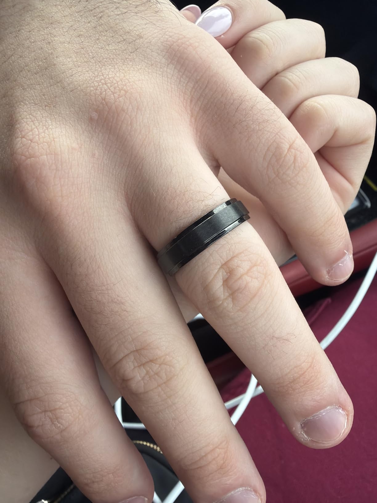 King Will 316L Stainless Steel Wedding Ring for Men Women, 2mm-8mm Width Black/Silver/Gold Wedding Band Laser I Love You Multi Style, Comfort Fit Size 4-16 customer photo 2