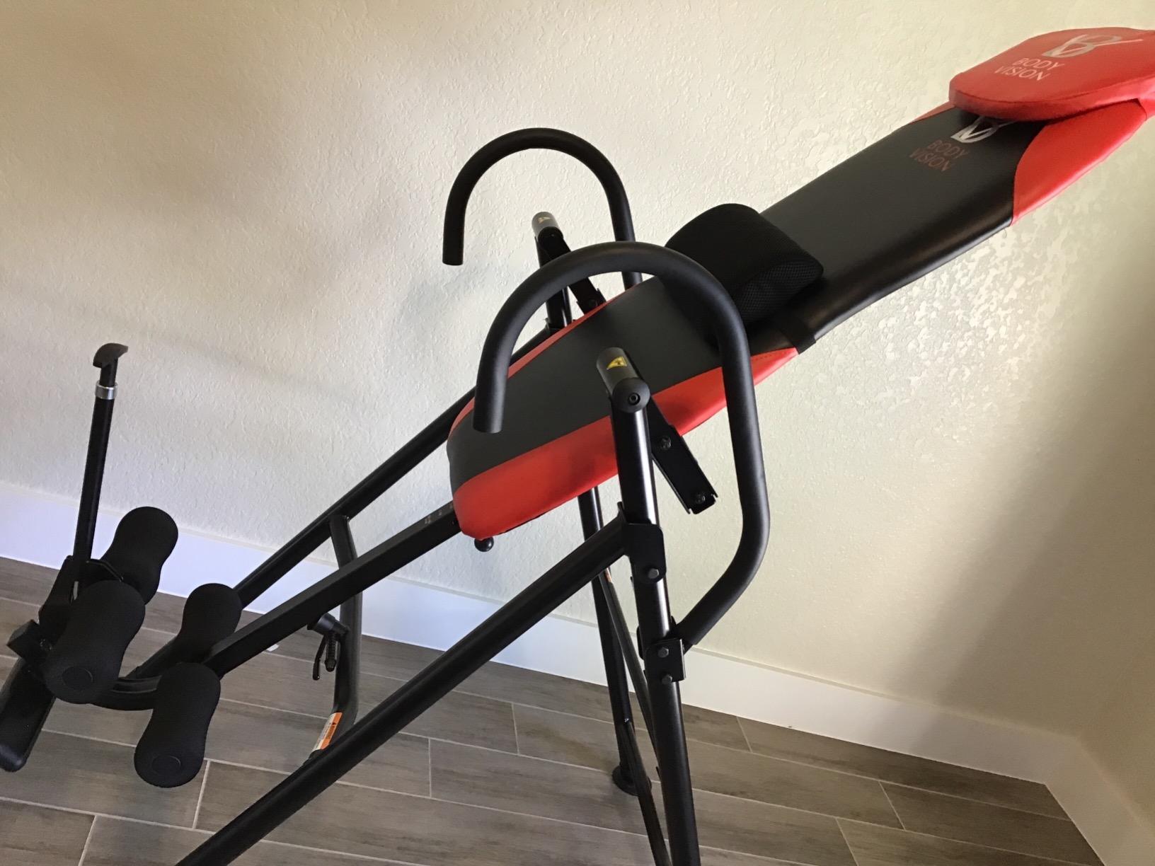 Body Vision IT9550 Deluxe Inversion Table with Adjustable Head Rest & Lumbar Support Pad, - Heavy Duty up to 250 lbs., Red customer photo 2