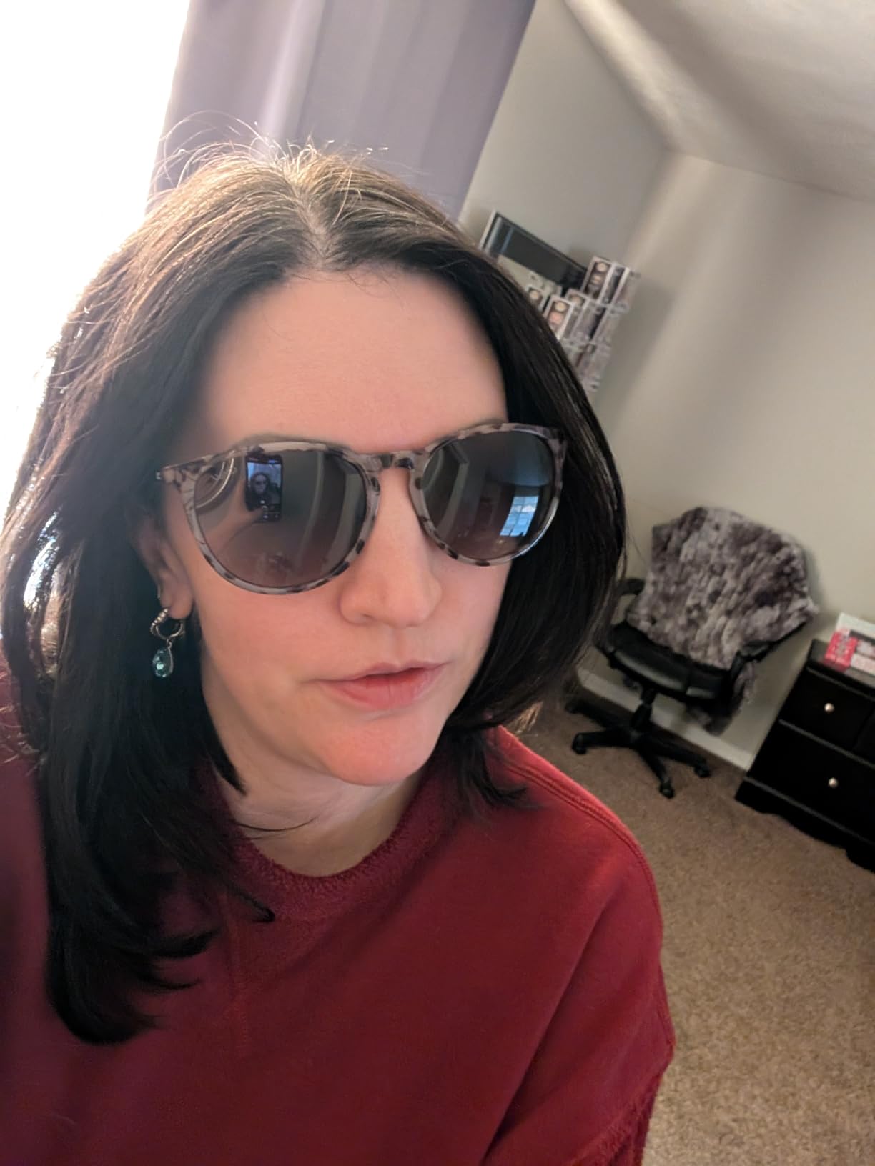 WearMe Pro Round Polarized Sunglasses for Women - UV400 Protection, Lightweight Frame, Vintage Retro Style customer photo 2