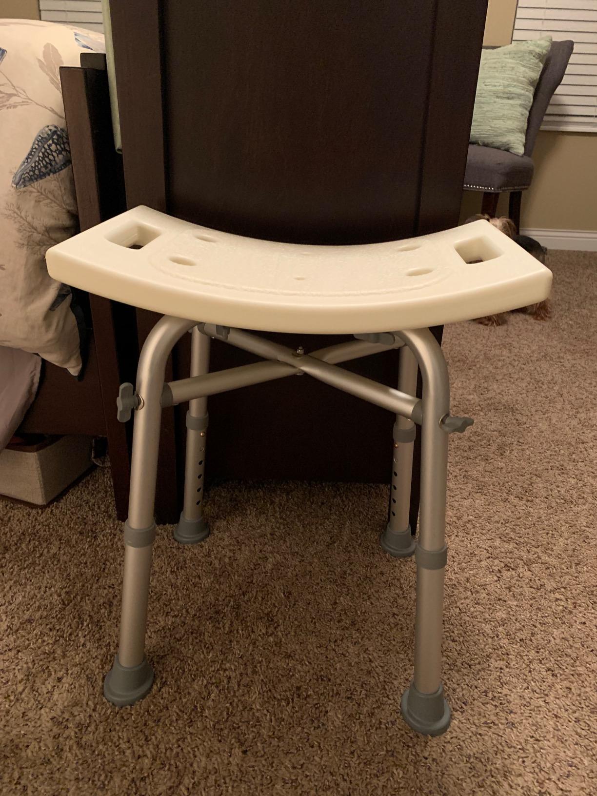 Dr. Kay's Adjustable Shower Chair for Inside Shower with Unique Heavy Duty Crossbar Supports, Shower Stool for the Inside Tub, Bath Stool, Adjustable Shower Chair for the Elderly and Disabled, 500 lbs customer photo 2