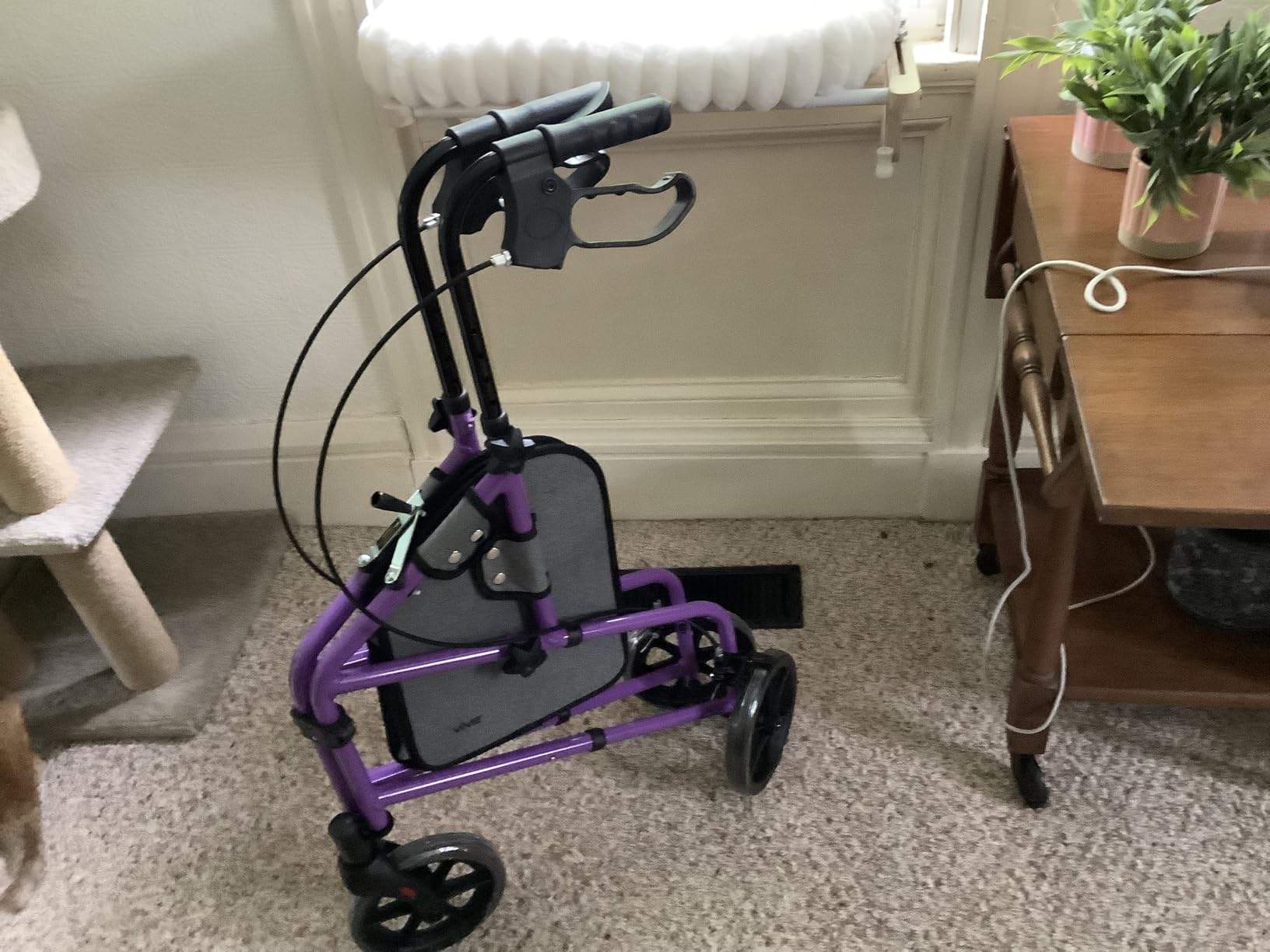 Vive Mobility 3 Wheel Walker - Three Wheeled Rollator for Seniors - Lightweight, Foldable, Narrow, Heavy Duty - Folding 3-Wheel Tri Scooter with Basket Bag customer photo 1