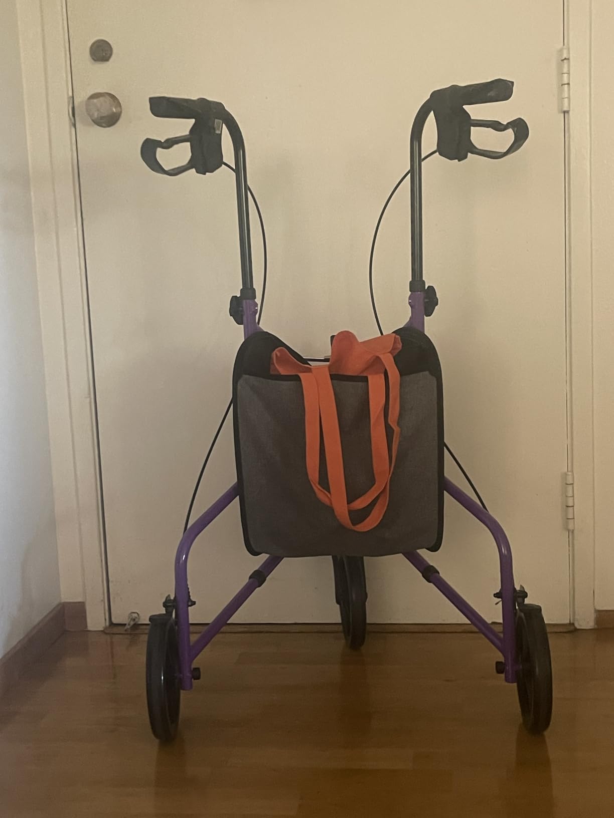 Vive Mobility 3 Wheel Walker - Three Wheeled Rollator for Seniors - Lightweight, Foldable, Narrow, Heavy Duty - Folding 3-Wheel Tri Scooter with Basket Bag customer photo 2