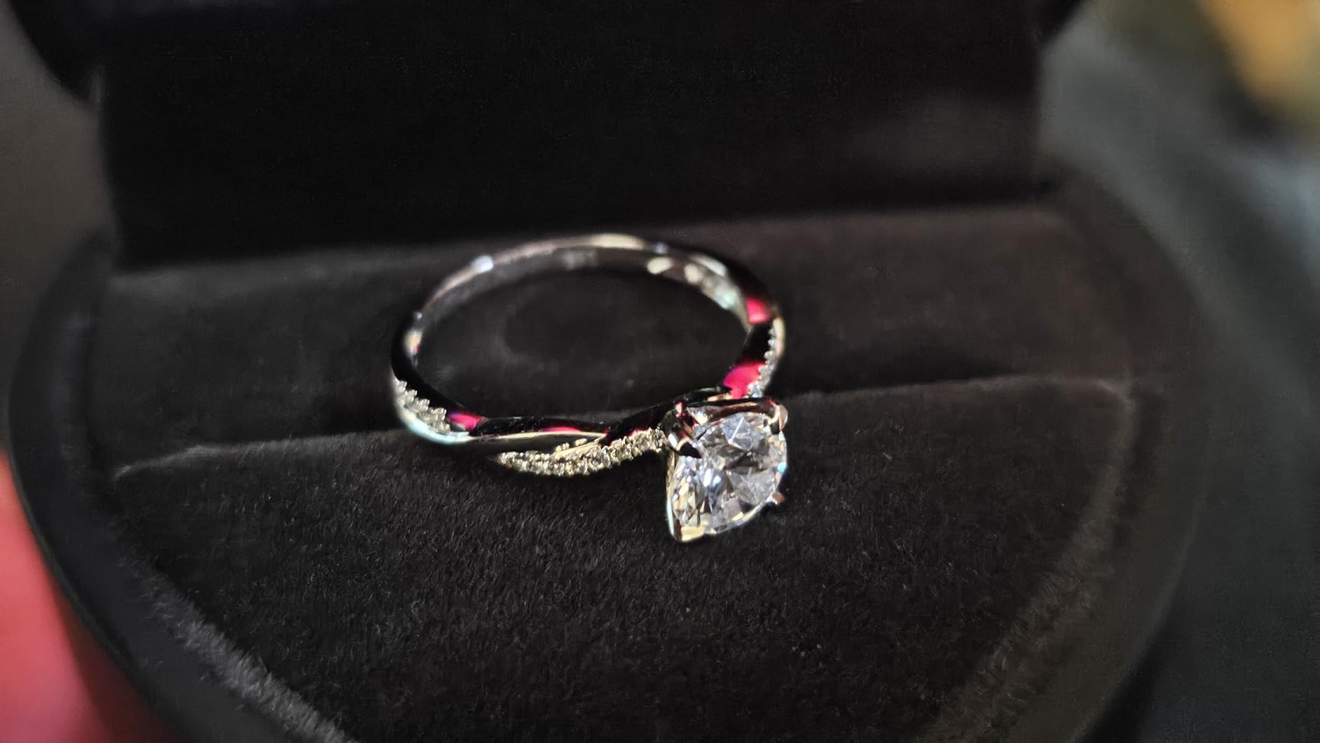 Solid 14k White Gold 4-Prong Petite Twisted Vine 1.0 CT Moissanite Engagement Ring Promise Bridal Ring customer photo 2