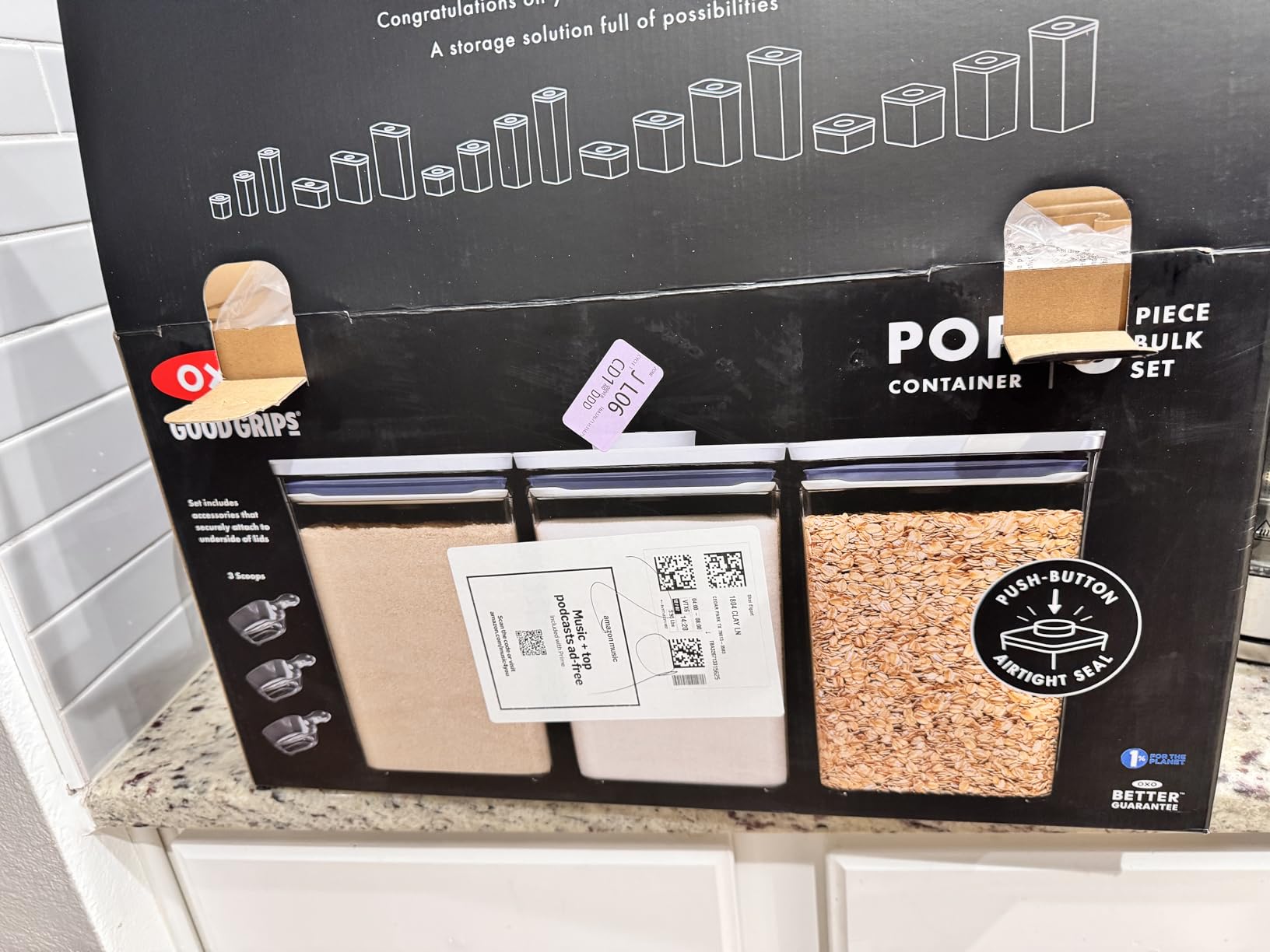OXO New Good Grips 6-Piece POP Container Bulk Set, Stackable with Attached 1/2 Cup Scoops, Pantry Organization and Storage customer photo 2