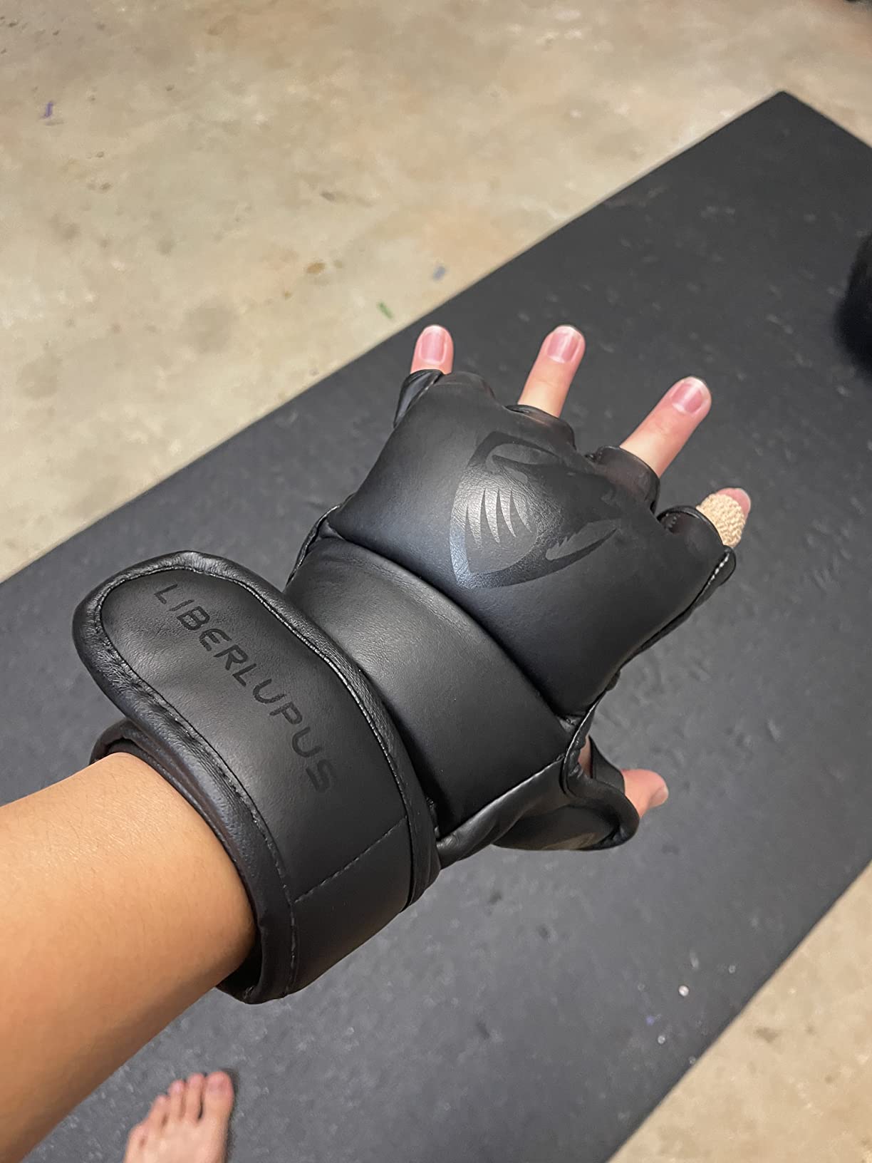 LIBERLUPUS MMA Gloves Sparring for Men - Open Palm Training Gloves for Grappling, Kickboxing, Muay Thai, Youth Self-Defense, Heavy Bag Workouts customer photo 1