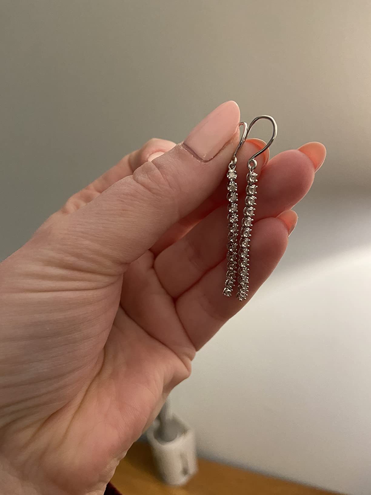 Ross-Simons 0.50 ct. t.w. Diamond Linear Drop Earrings in Sterling Silver customer photo 1