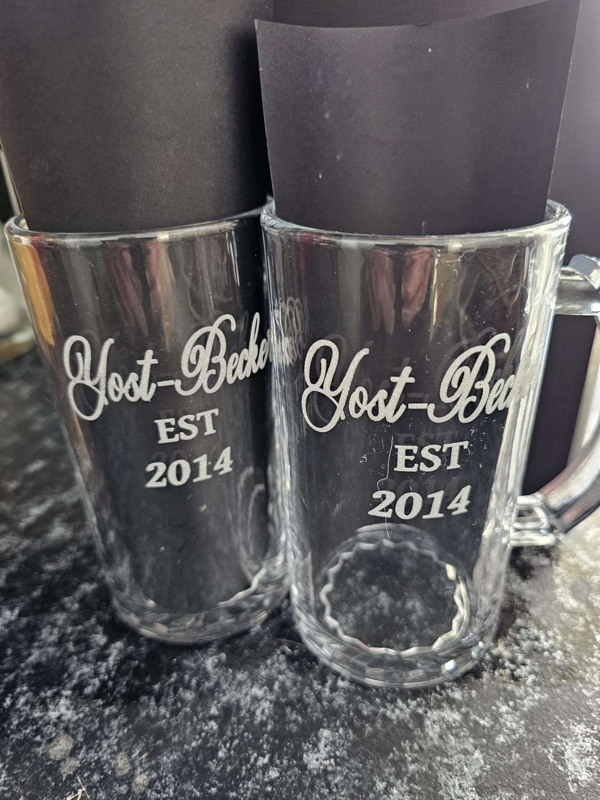 QAPPDA Beer Mugs Set,Glass Mugs With Handle 16oz,Large Beer Glasses For Freezer,Water Cups for Cold Beverages, 500ml Beer Drinking Glasses, Traditional Stein For Bar, Alcohol, Beverages,Coffee, Teas customer photo 1