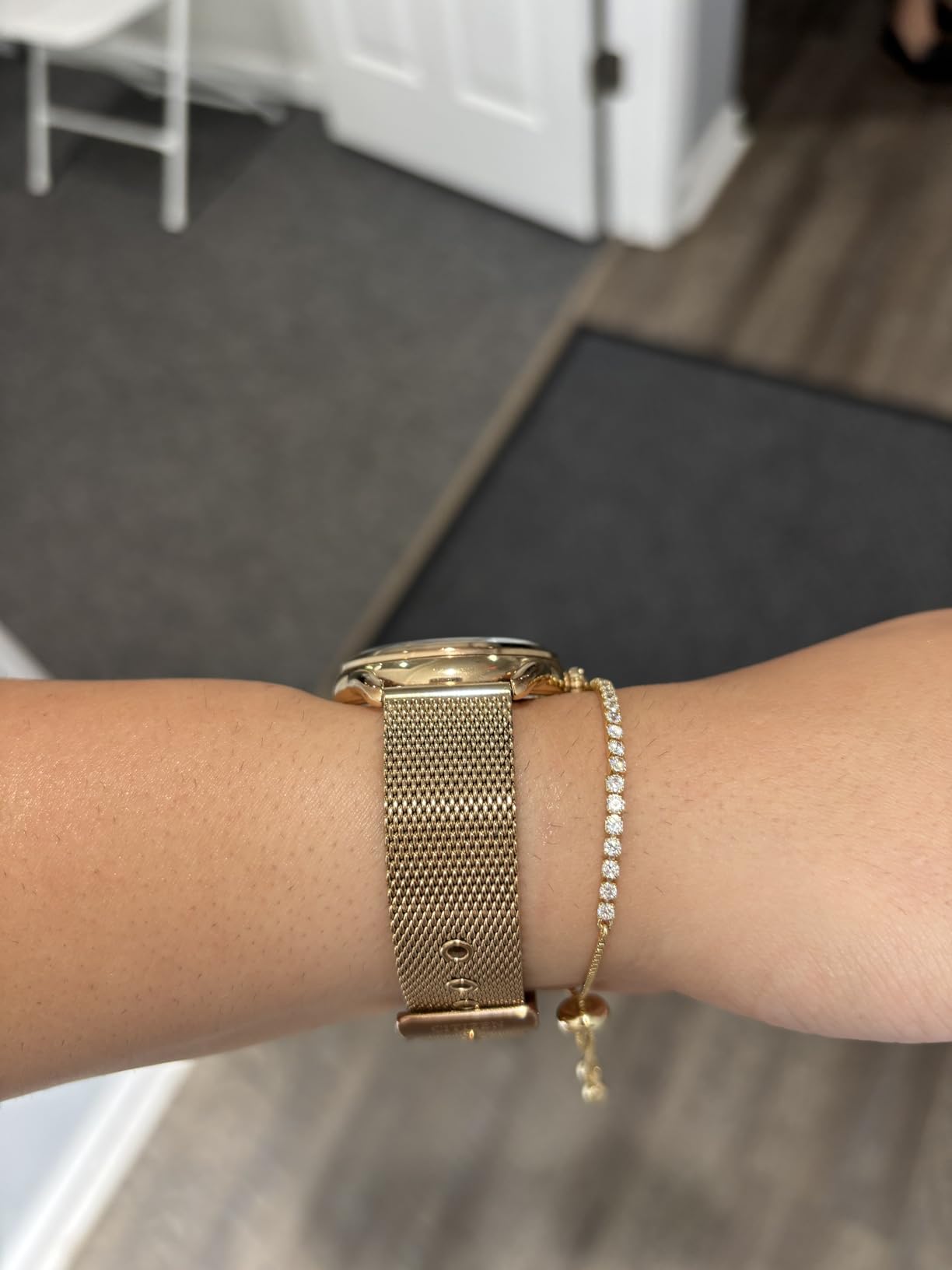 PAVOI 14K Gold Plated Cubic Zirconia Classic Tennis Bracelet for Women | Adjustable Slider customer photo 1