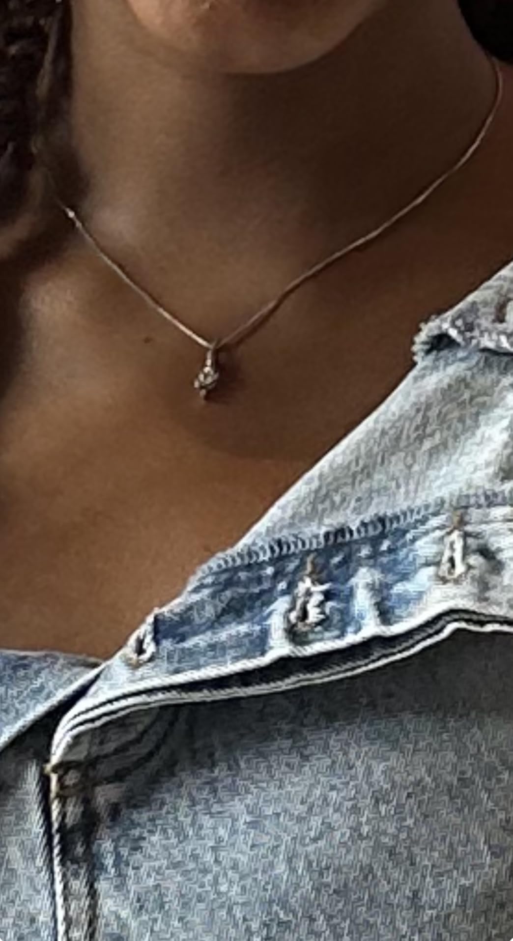 Jewlpire 18K Gold Plated 925 Sterling Silver Chain Necklace for Women Girls, 0.8mm Box Chain Lobster Claw Clasp-Super Thin & Strong Necklace Chain 16/18/20/22/24 Inch customer photo 1