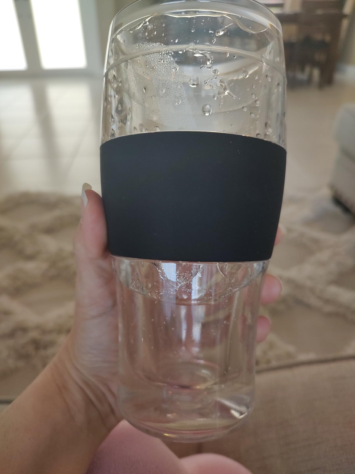 Host FREEZE Beer Glasses, Frozen Beer Mugs, Freezable Pint Glass Set, Insulated Pint Glass to Keep Your Drinks Cold, Double Walled Insulated Glasses, Tumbler for Iced Coffee, 16oz, Set of 2, Black customer photo 2