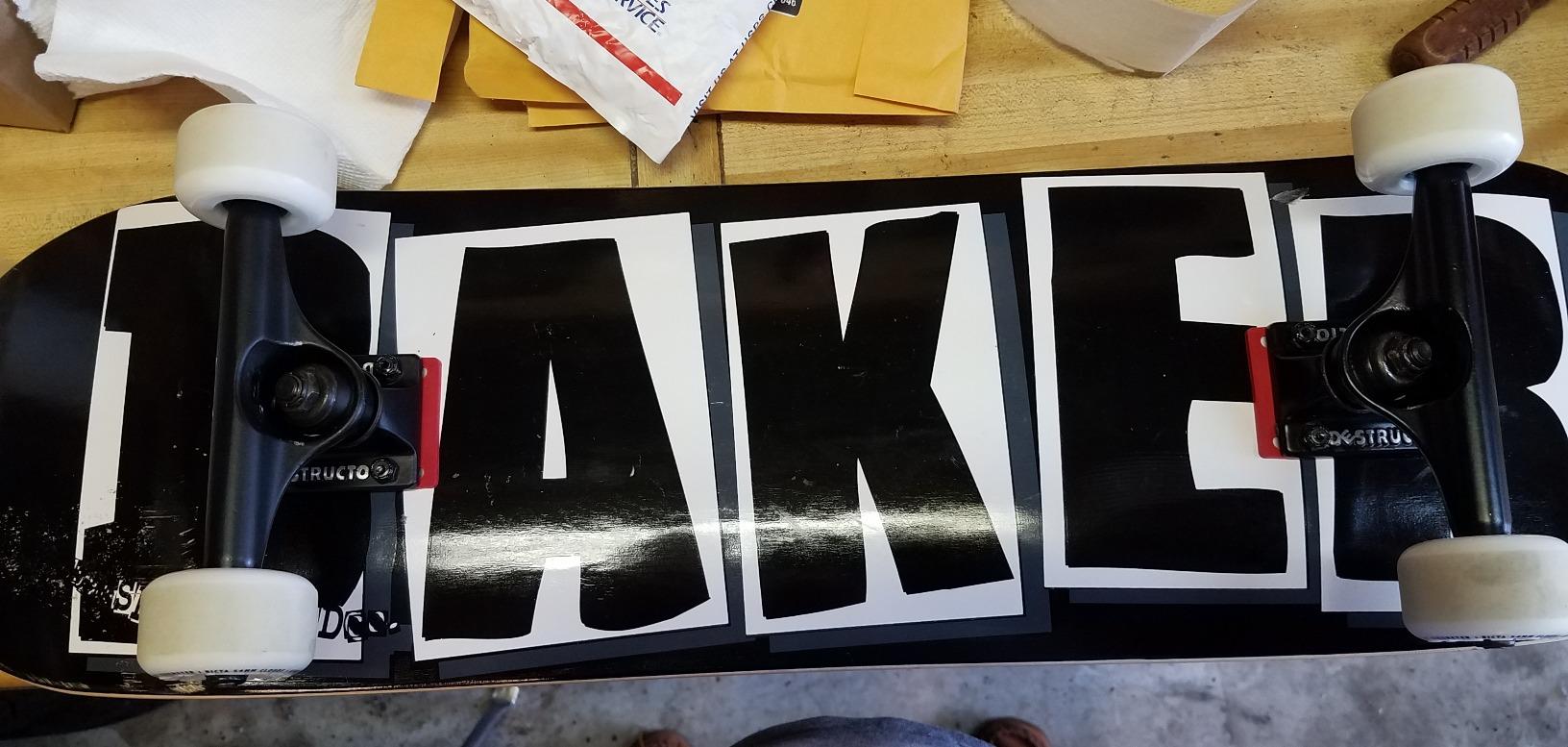 Baker Skateboard Deck (Black/White Logo, 8.25