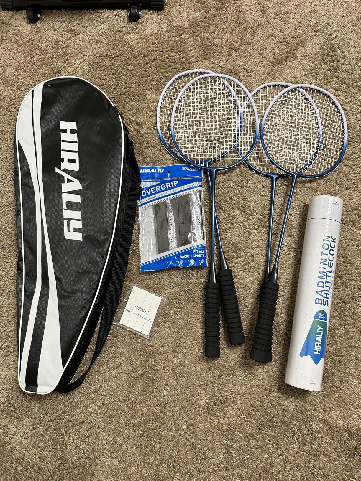 HIRALIY Badminton Rackets Set for Backyards, Badminton Set, Includes 2/4 Rackets, 6/12 Birdies, 1 Carrying Bag, Outdoor Game for Adult Family Beginner customer photo 2