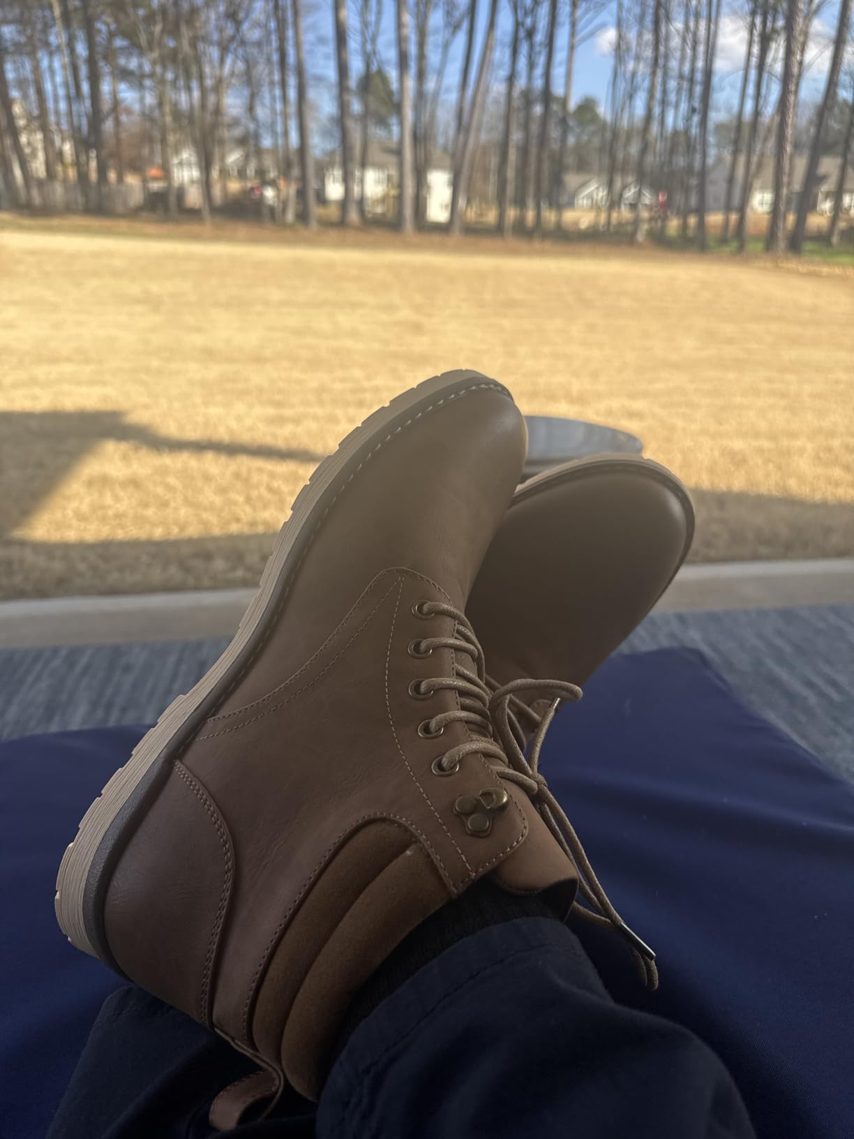 Vostey Men's Hiking Boots Motorcycle Casual Chukka Boots for Men customer photo 1