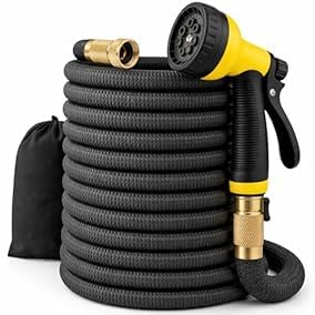 J&B XpandaHose 50ft Expandable Garden Hose - Ultra-Strong 3750D, 4-Layer Latex Core, Brass 3/4