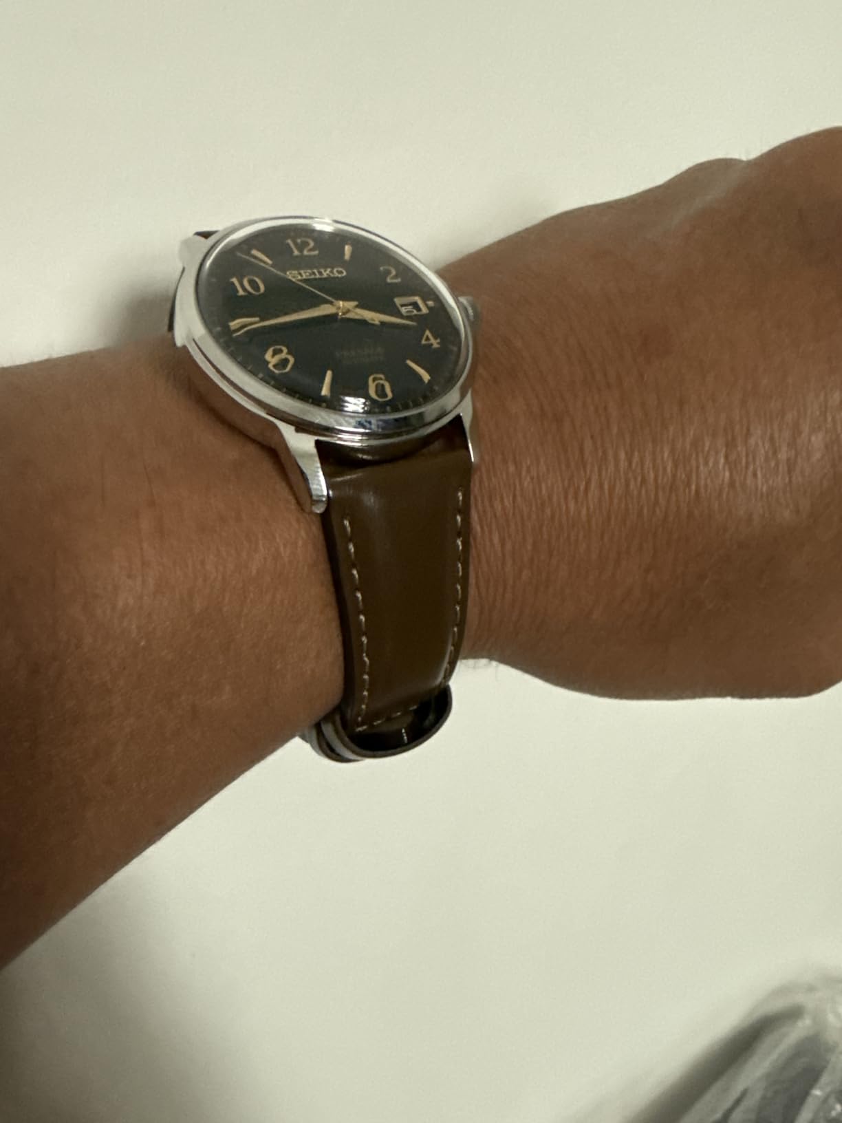 Seiko Presage Cocktail Time Automatic Watch for Men - Patterned Dial with Golden Numerals and Date Calendar, 50m Water-Resistant customer photo 1