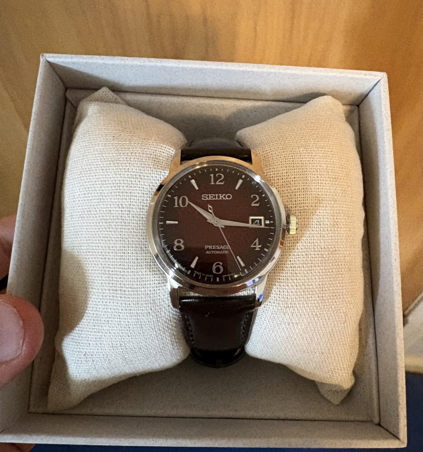 Seiko Presage Cocktail Time Automatic Watch for Men - Patterned Dial with Golden Numerals and Date Calendar, 50m Water-Resistant customer photo 2