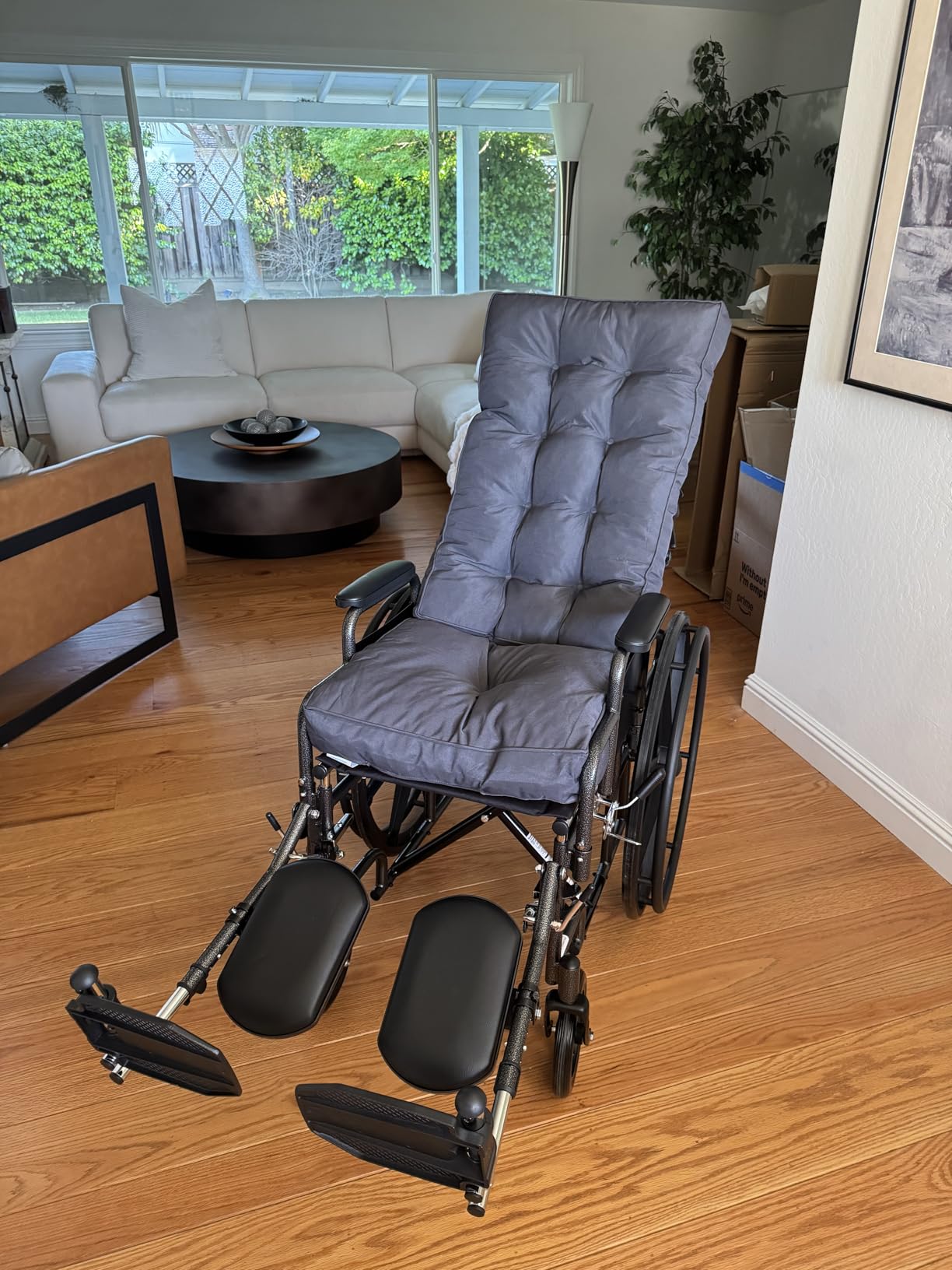 Medline Reclining Wheelchair, Desk-Length Arms and Elevating Leg Rests, 20