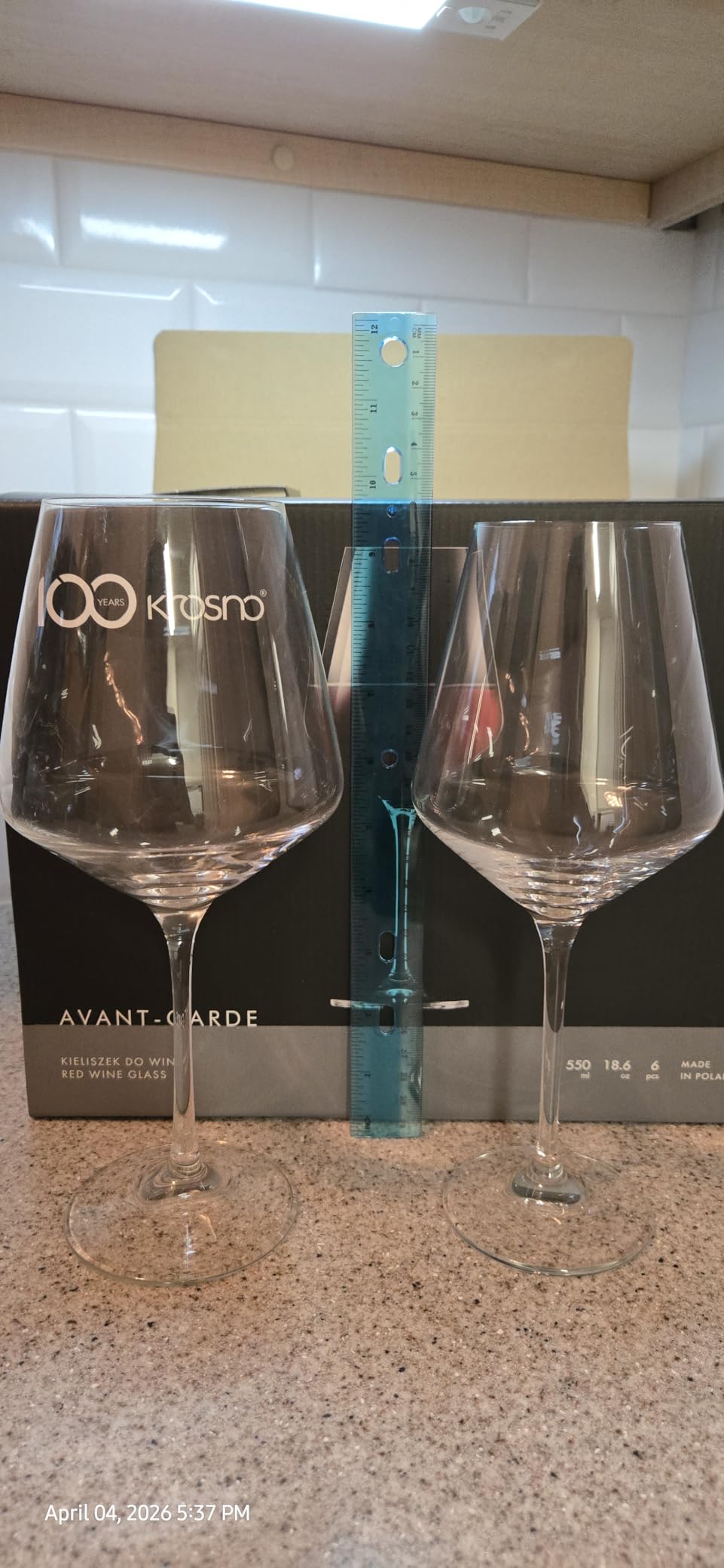 Krosno Classic Red Wine Glasses Set of 6, 16.6 oz, Avant-Garde Collection, Crystal Glass Thin Rim Long Stem, Dishwasher Safe, Made in Europe customer photo 1
