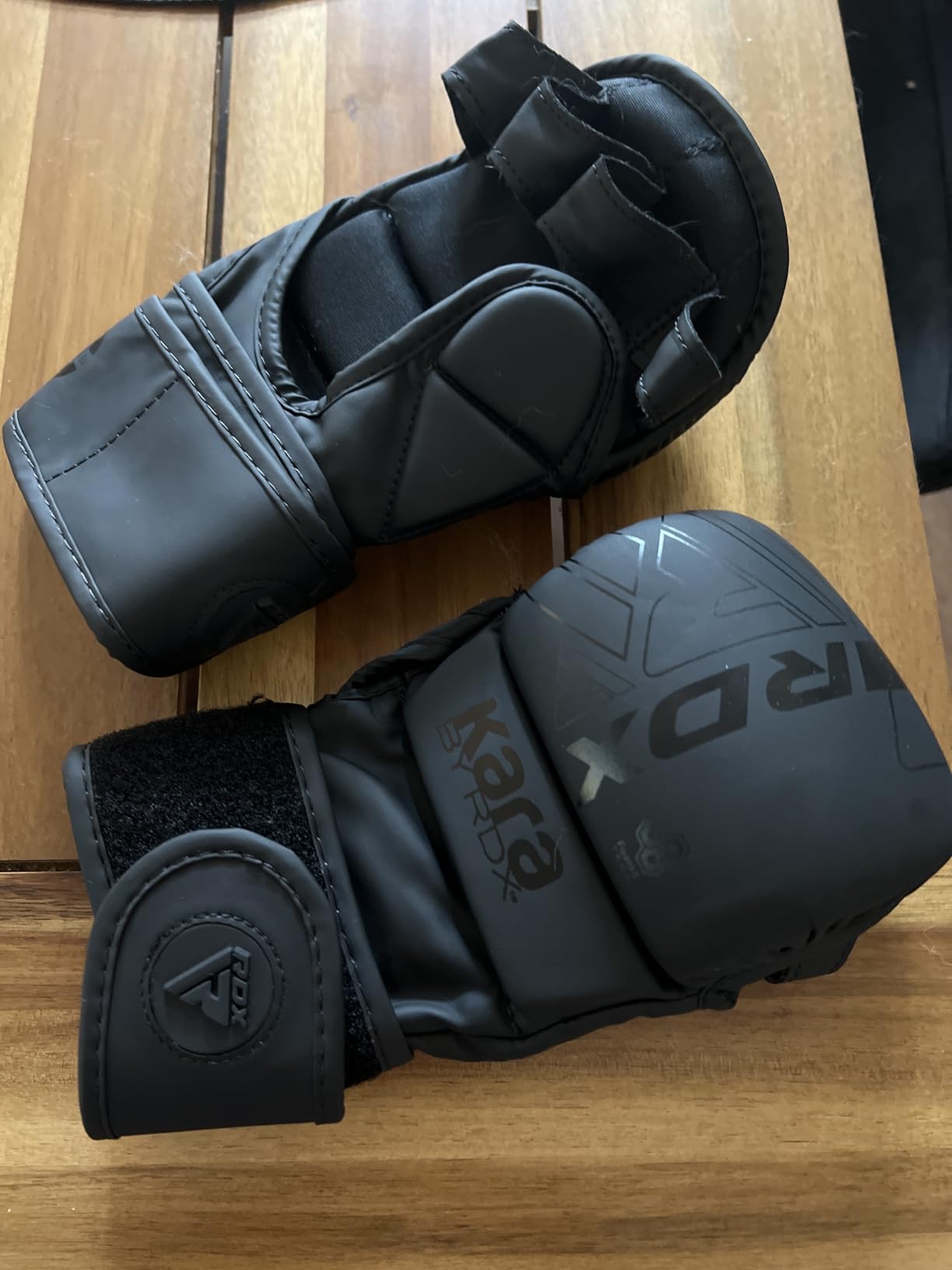 RDX MMA Gloves Sparring Grappling, Hybrid Open Palm Martial Arts Mitts Men Women, Maya Hide Leather Wrist Support customer photo 1
