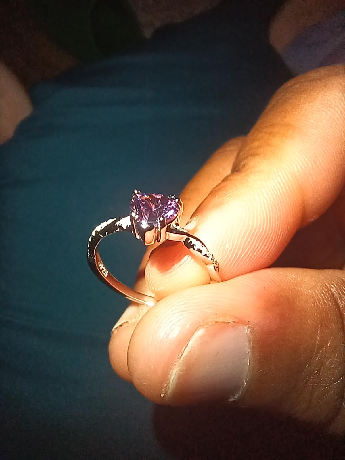 Yaresul 1.25ct Womens Heart Promise Ring, 925 Sterling Silver Heart Cut Created Emerald/Sapphire/Amethyst/Ruby/Cubic Zirconia/Opal Twisted Vine Engagement Ring for Women Size 5-10 customer photo 1
