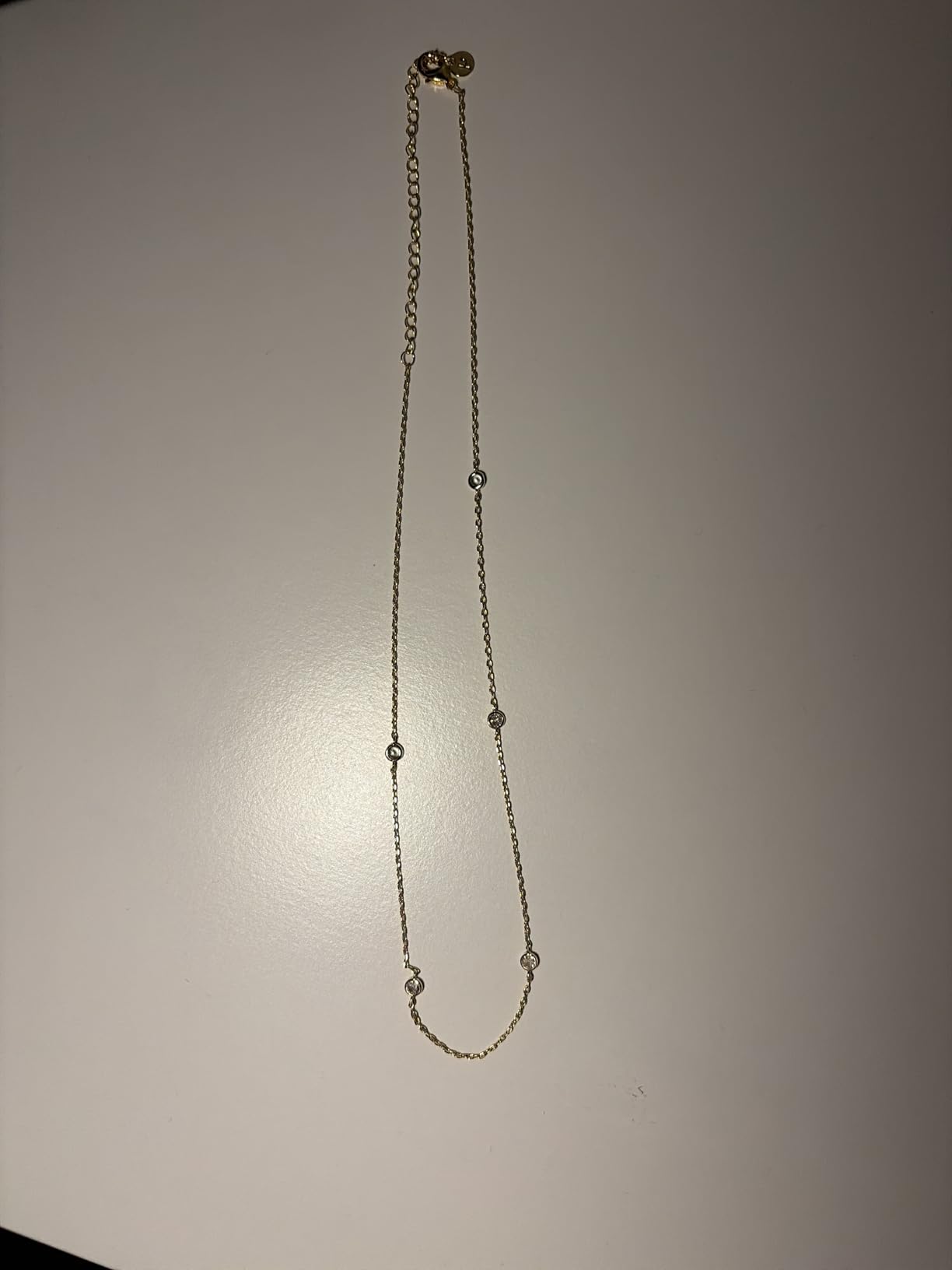 PAVOI 14K Gold Plated Station Necklace - Simulated Diamond Layering Necklaces - Womens CZ Chain customer photo 1