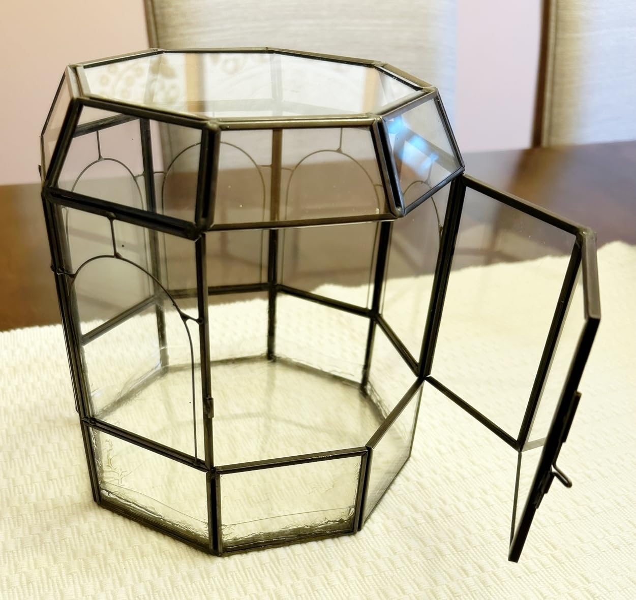 REDHUGO Large Glass Terrarium Handmade, Centerpiece Display Box Gift Planter Containers Indoor Terrariums House for Succulent Cacti Air Plants Miniature Fairy Garden customer photo 2