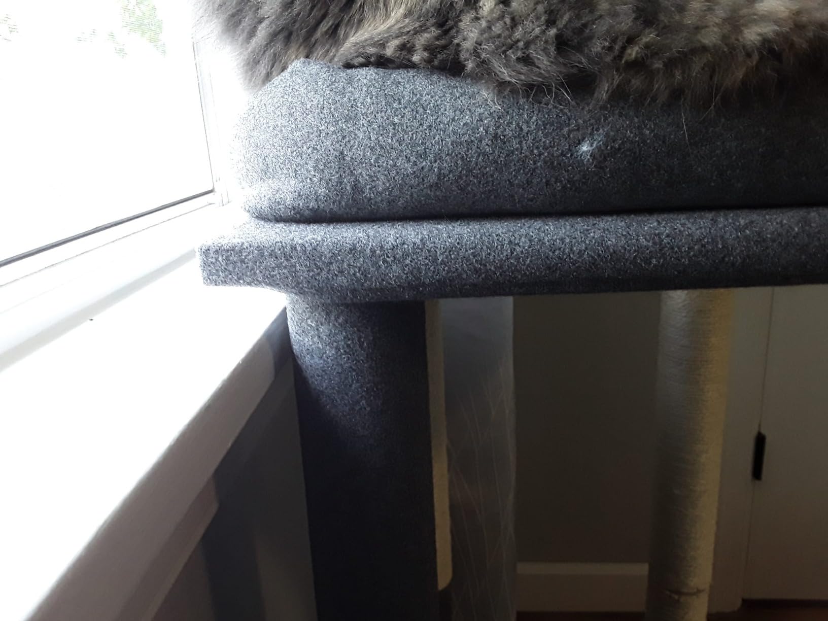 PEQULTI 51.4 Inches Modern Cat Tree Premium 6 Levels Wooden Cat Tower with Fully Sisal Covered Scratching Posts, Cozy Condo, Spacious Perch, Super Large Hammock and Swing Tunnel for Indoor Cats Gray customer photo 2