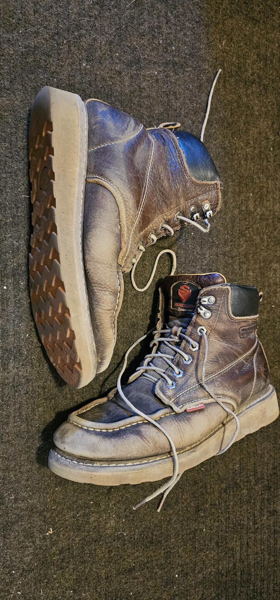 SUREWAY Mens Heavy Duty Soft/Composite/Steel Toe Work Boots for Men - Comfortable, Goodyear Welt, Full Grain Leather, 6 in Wedge Moc Toe Construction Boots/Shoes customer photo 2