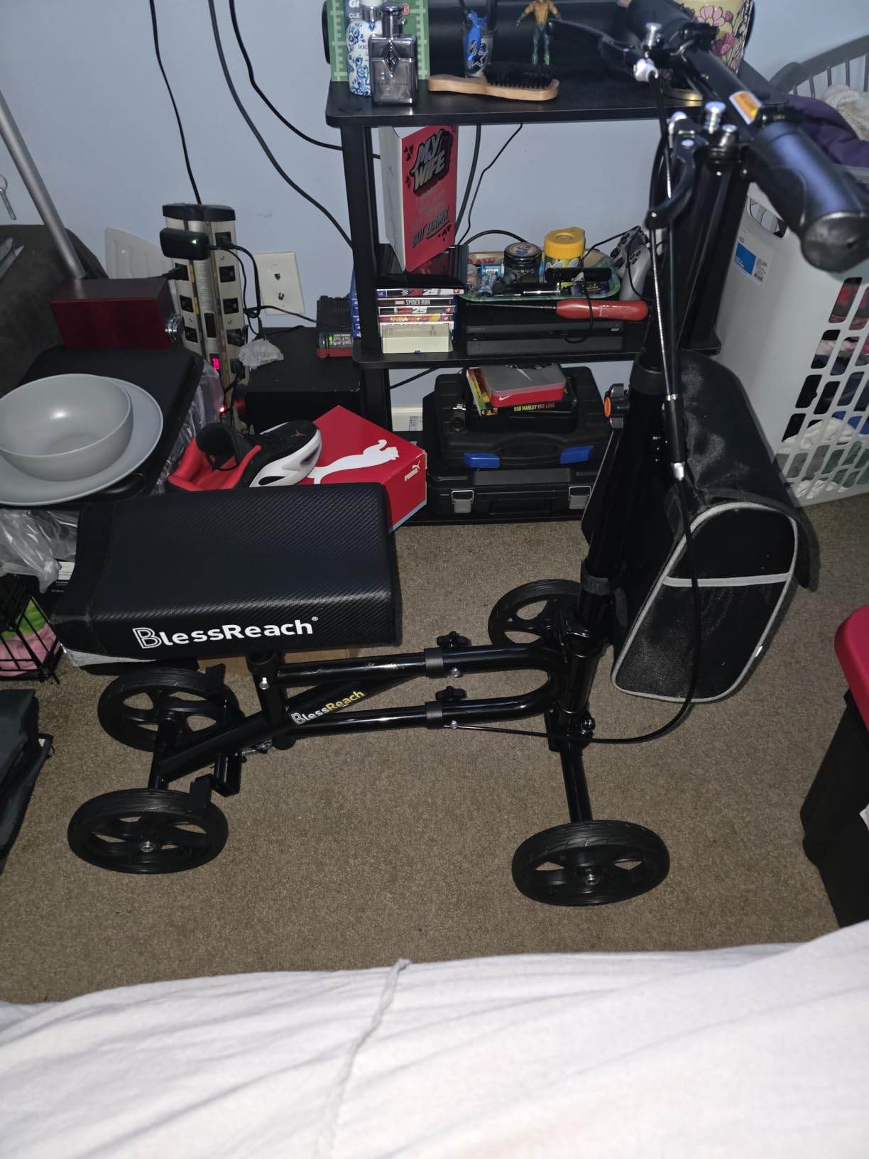 Knee Scooter for Adults for Foot Surgery, Knee Walker for Foot Injuries Compact Crutch Alternative with Dual Braking System (Blue) customer photo 2