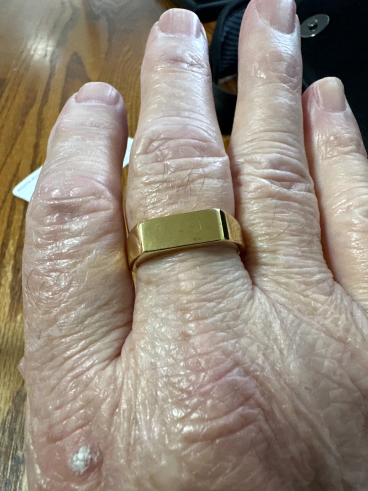 Bestyle Stainless Steel Signet Ring for Men Women in Gold/Black/Silver/Vintage Gray Tone, Chunky Thick Heavy Dome Band Ring Cool Finger Ring, Gift for Dad Husband, Size 7-14 customer photo 2